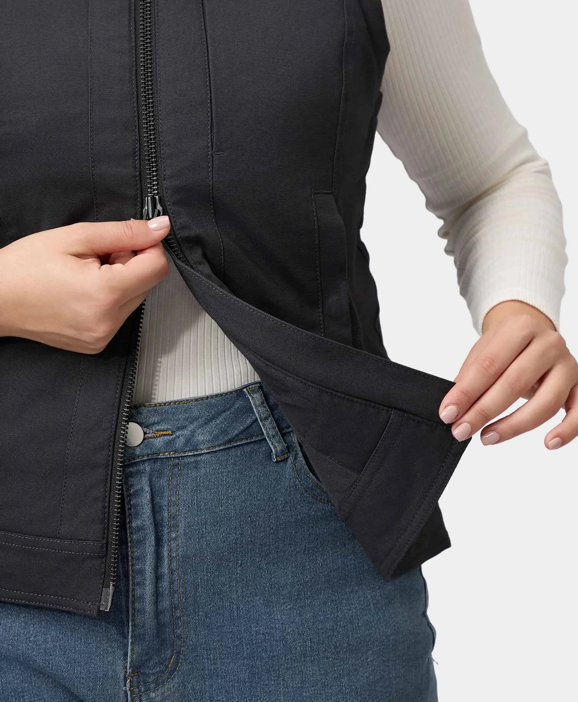 ORORO Heated Cheyenne Women's 5-Zone Dual-Control Heated Canvas Vest (ORORO Heated Final Sale) - Image 6