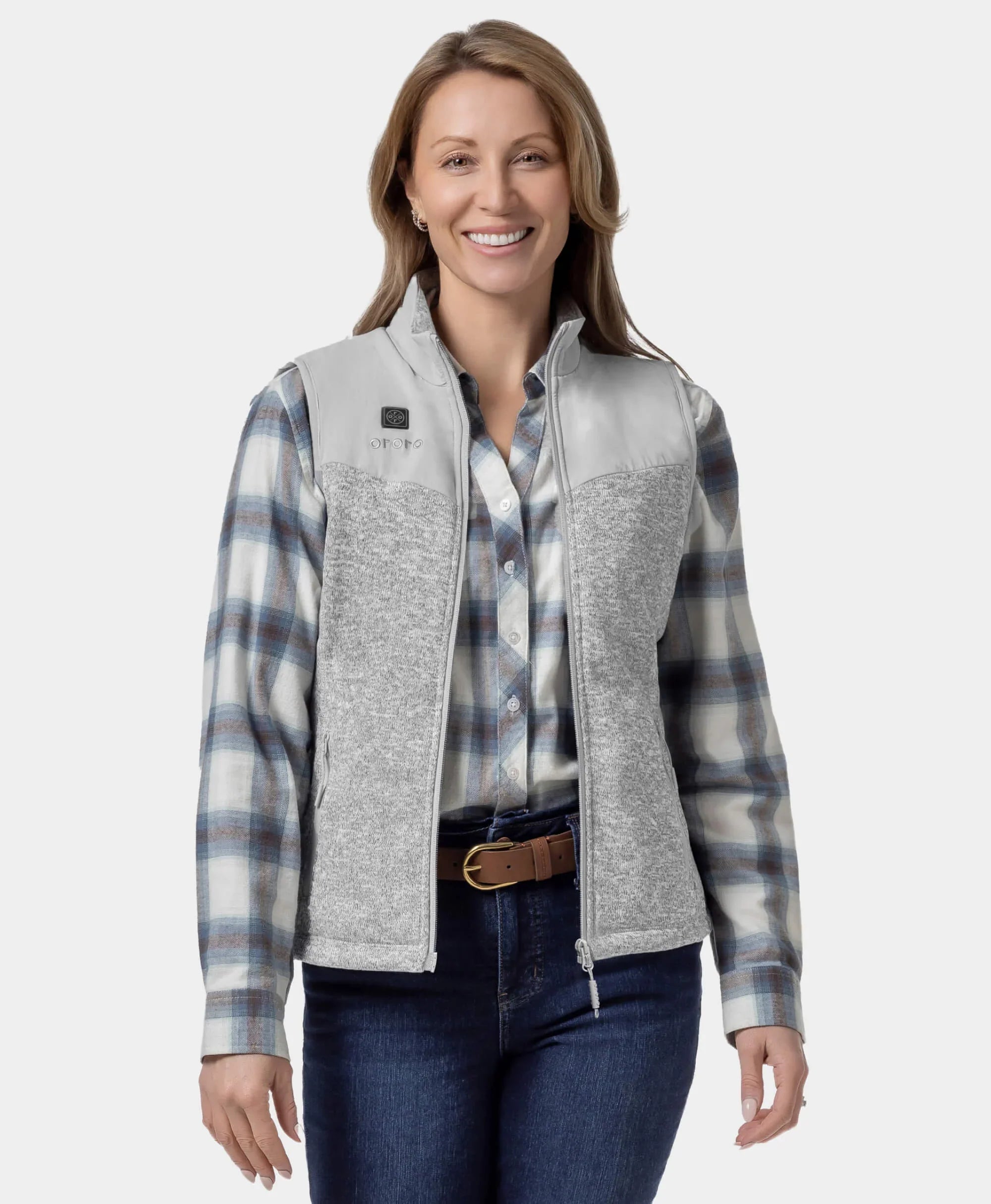 ORORO Heated Augusta Women's Heated Sweater Fleece Vest (Apparel Only) - Image 5