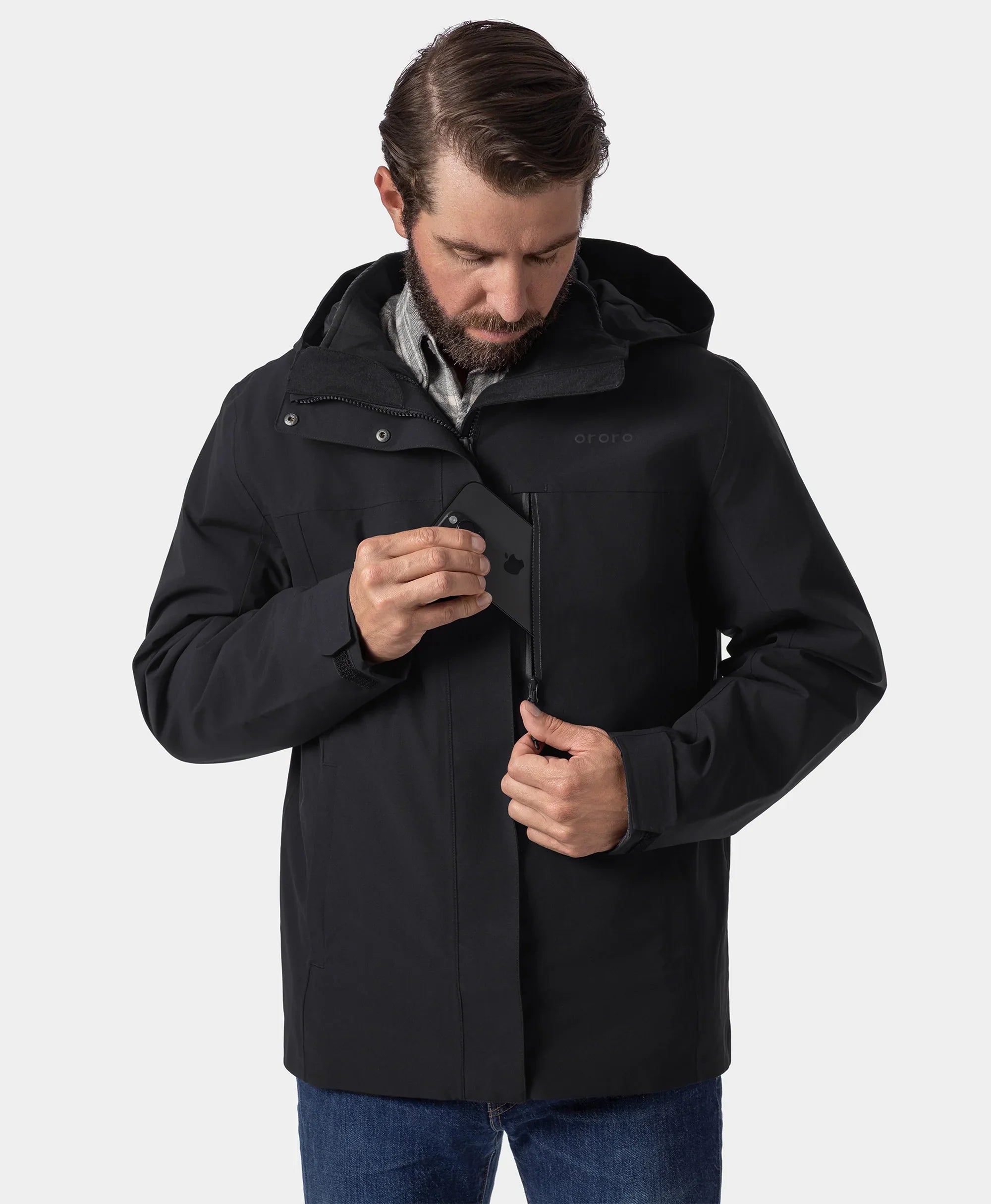 ORORO Heated River Ridge Men’s 3-in-1 Heated Jacket with Fleece Liner - Image 31