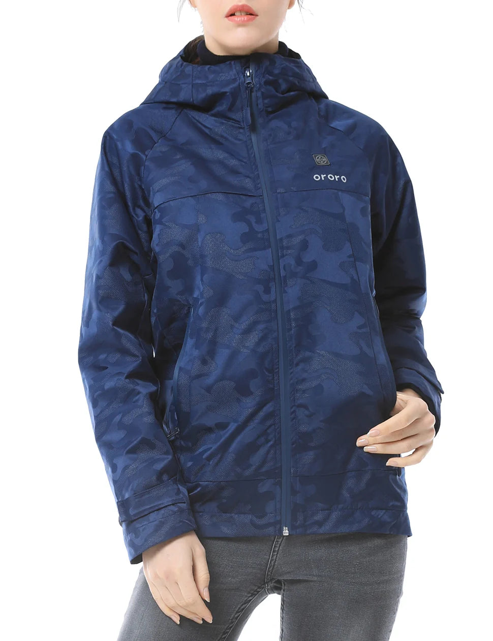 ORORO Heated Women Camo Heated Jacket - Navy (Discontinued) - Image 2