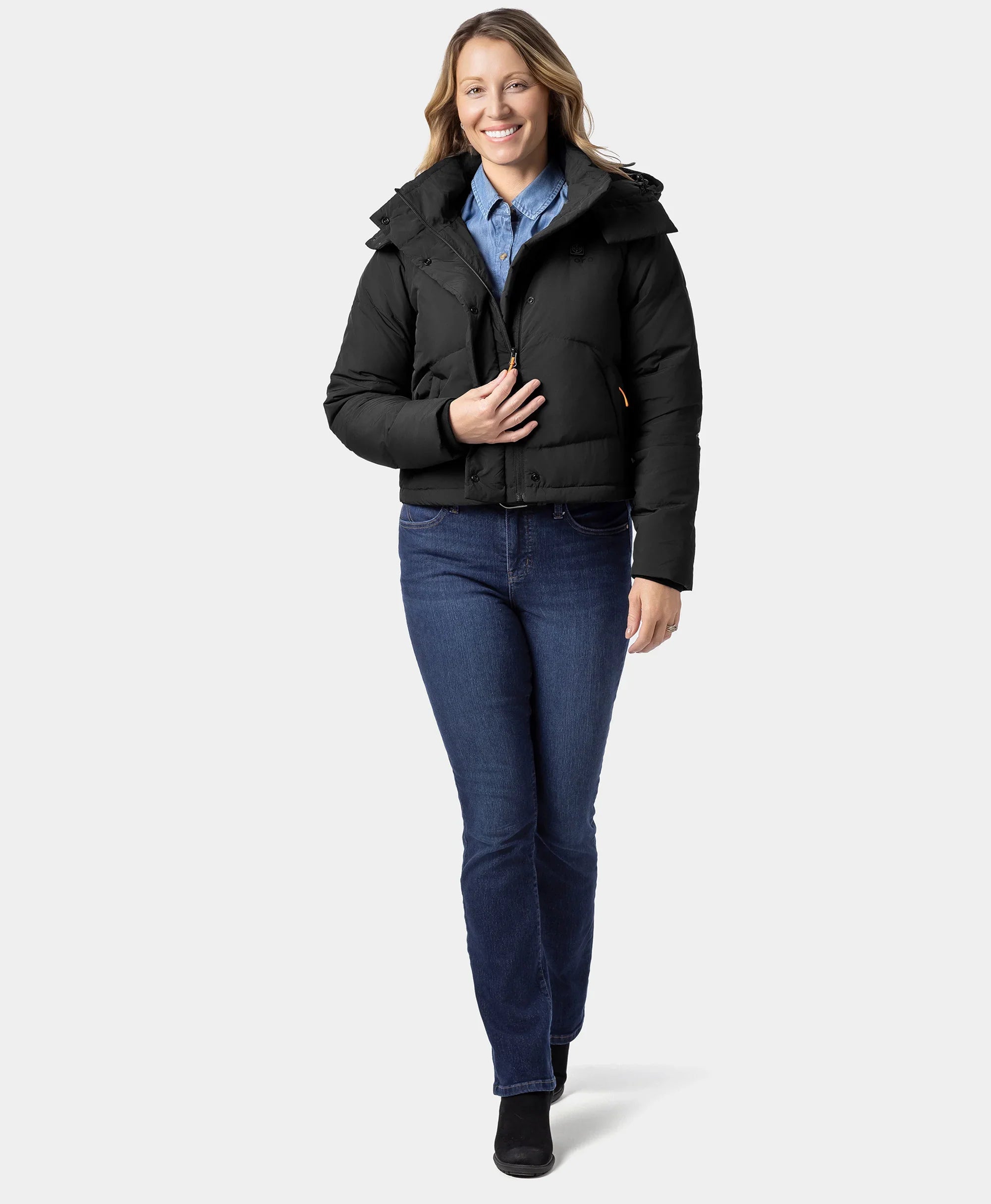 ORORO Heated (Open-box) Cloudpop Women's 4-Zone Heated Puffer Down Hooded Jacket (Battery Set Not Included) - Image 5
