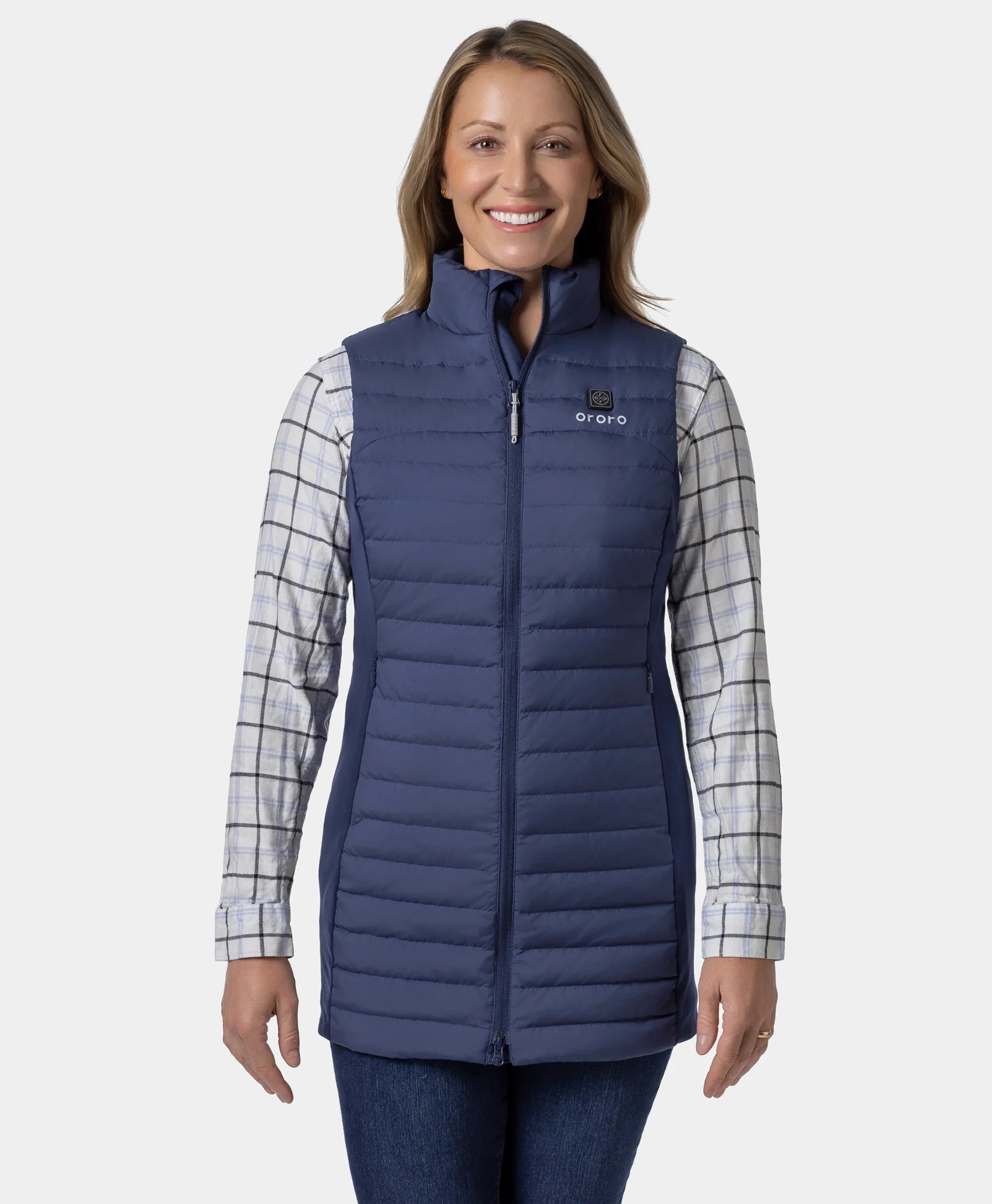 ORORO Heated (Open-box) Cloudmere Women's 5-Zone Heated Long Down Vest (Battery Set Not Included) - Image 14