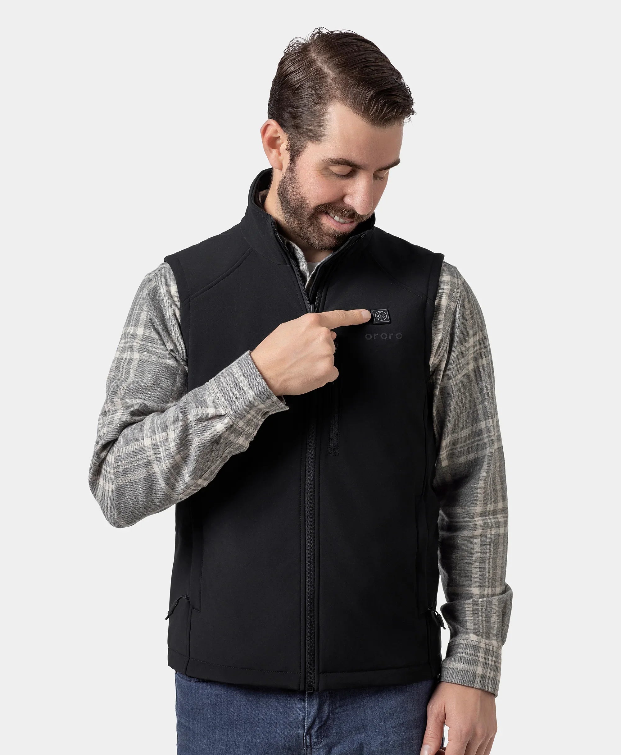 ORORO Heated Men's Heated Softshell Vest - Lower Back Heating - Image 5