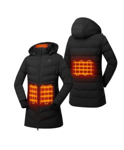 ORORO Heated (Open-box) Parkside Women's 4-Zone Heated Puffer Parka Jacket (Battery Set Not Included)