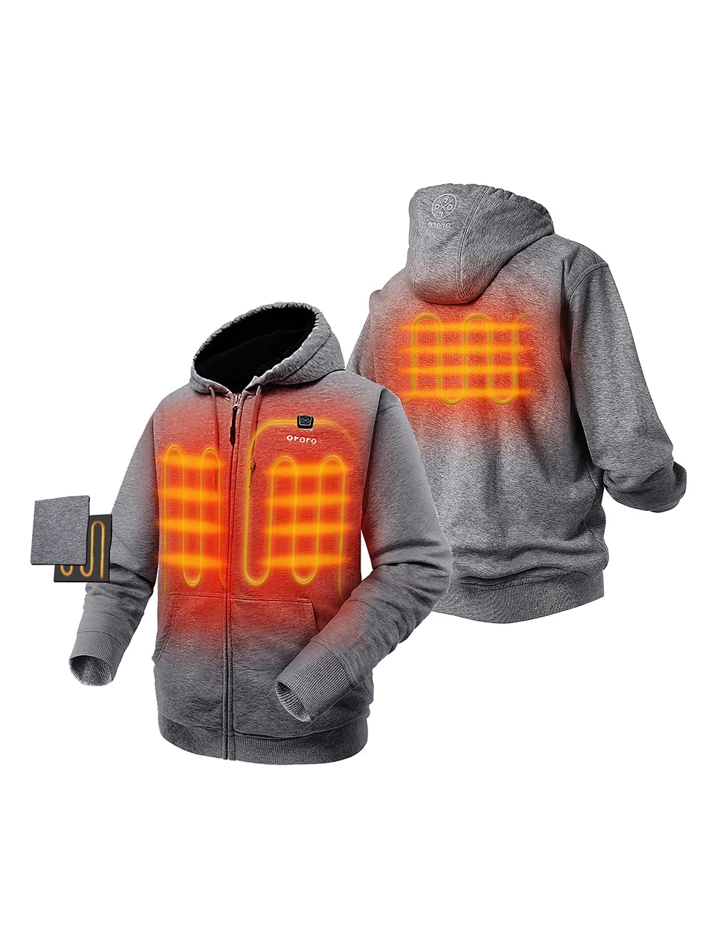 ORORO Heated Unisex Heated Fleece Hoodie (ORORO Heated Final Sale) - Image 2