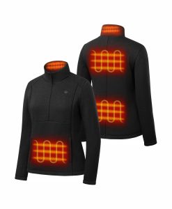 ORORO Heated (Open-box) Augusta Women's 4-Zone Heated Sweater Fleece Qtr Zip Jacket (Battery Set Not Included)