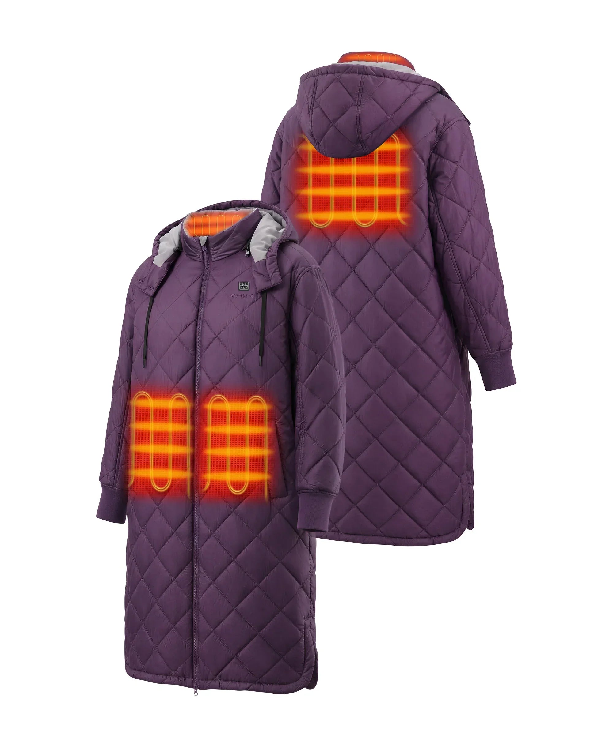ORORO Heated Uptown Women's 4-Zone Heated Parka w/ Removable Hood - Image 2