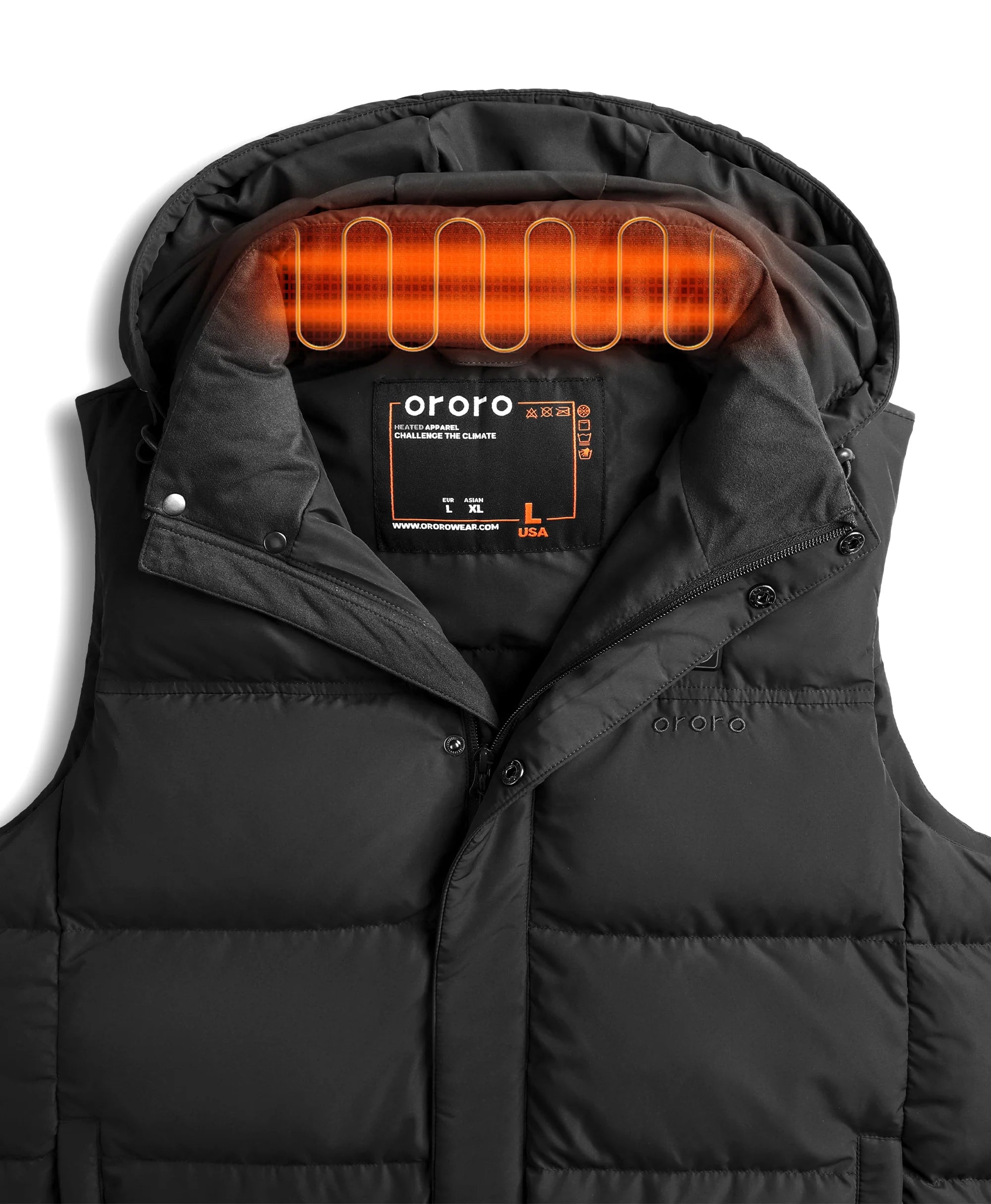 ORORO Heated (Open-box) Men's Heated Down Vest (Battery Set Not Included) - Image 7