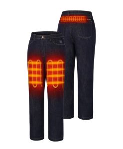 ORORO Heated (Open-box) Heatenim Women’s Heated Denim Pants with Fleece Lining (Battery Set Not Included)