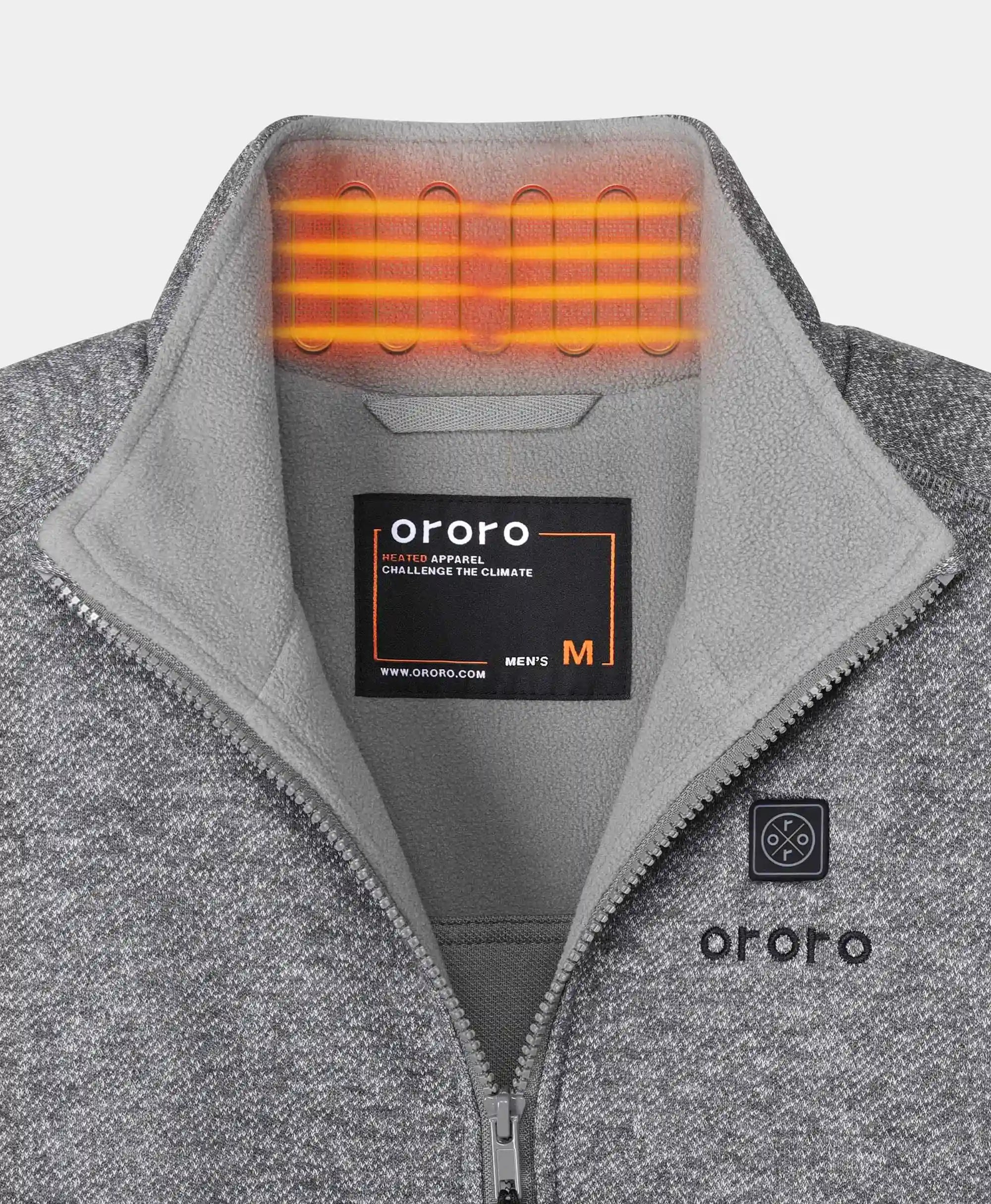 ORORO Heated (Open-box) Men's Heated Full-Zip Fleece Jacket (Battery Set Not Included) - Image 7