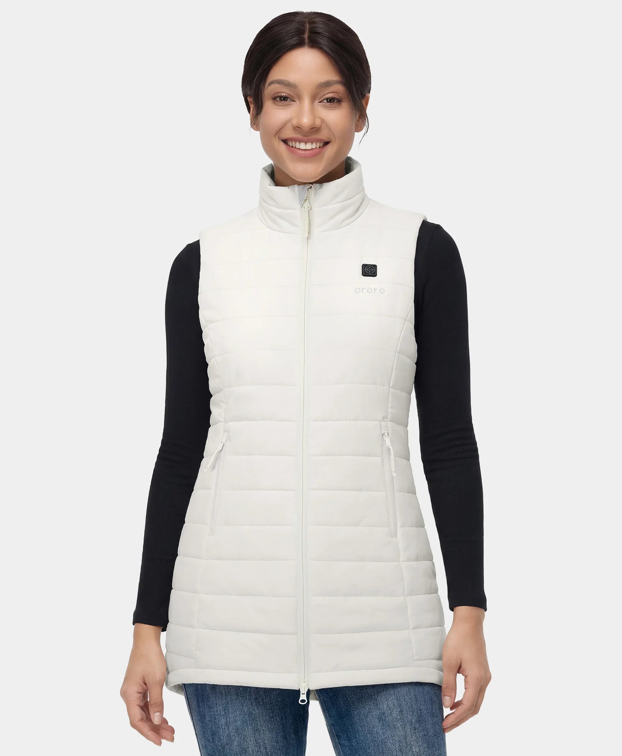 ORORO Heated Tribeca Women's Heated Long Puffer Vest - Image 23
