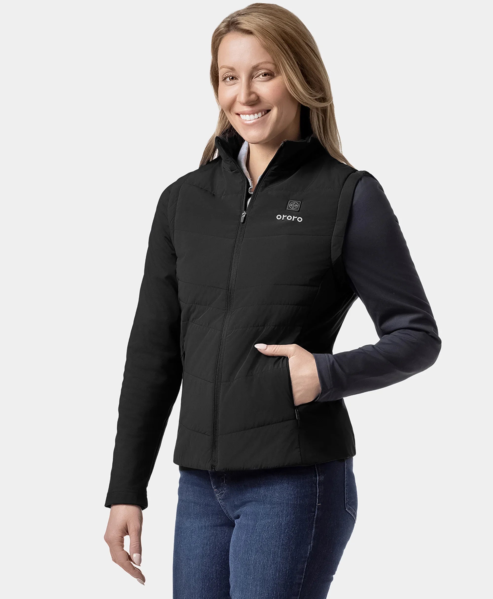 ORORO Heated Turnberry Women's Heated Golf Jacket w/ Zip-off Sleeves (Apparel Only) - Image 17