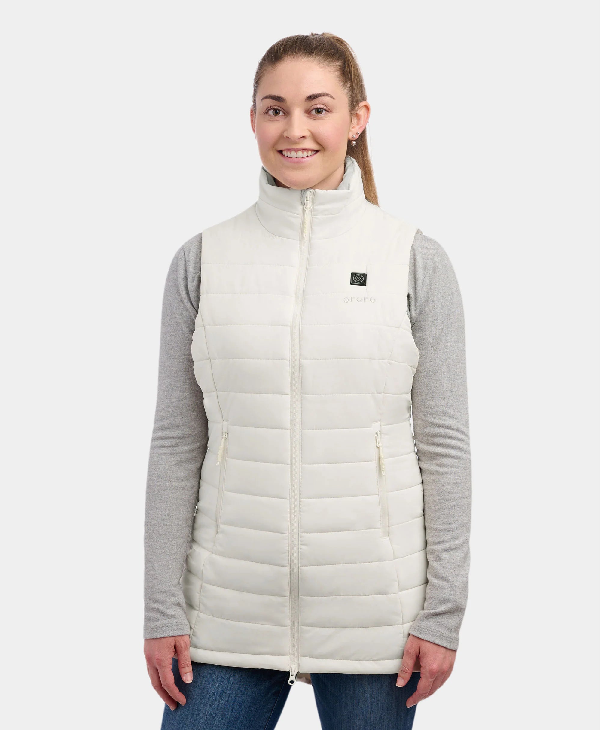 ORORO Heated Tribeca Women's Heated Long Puffer Vest - Image 25