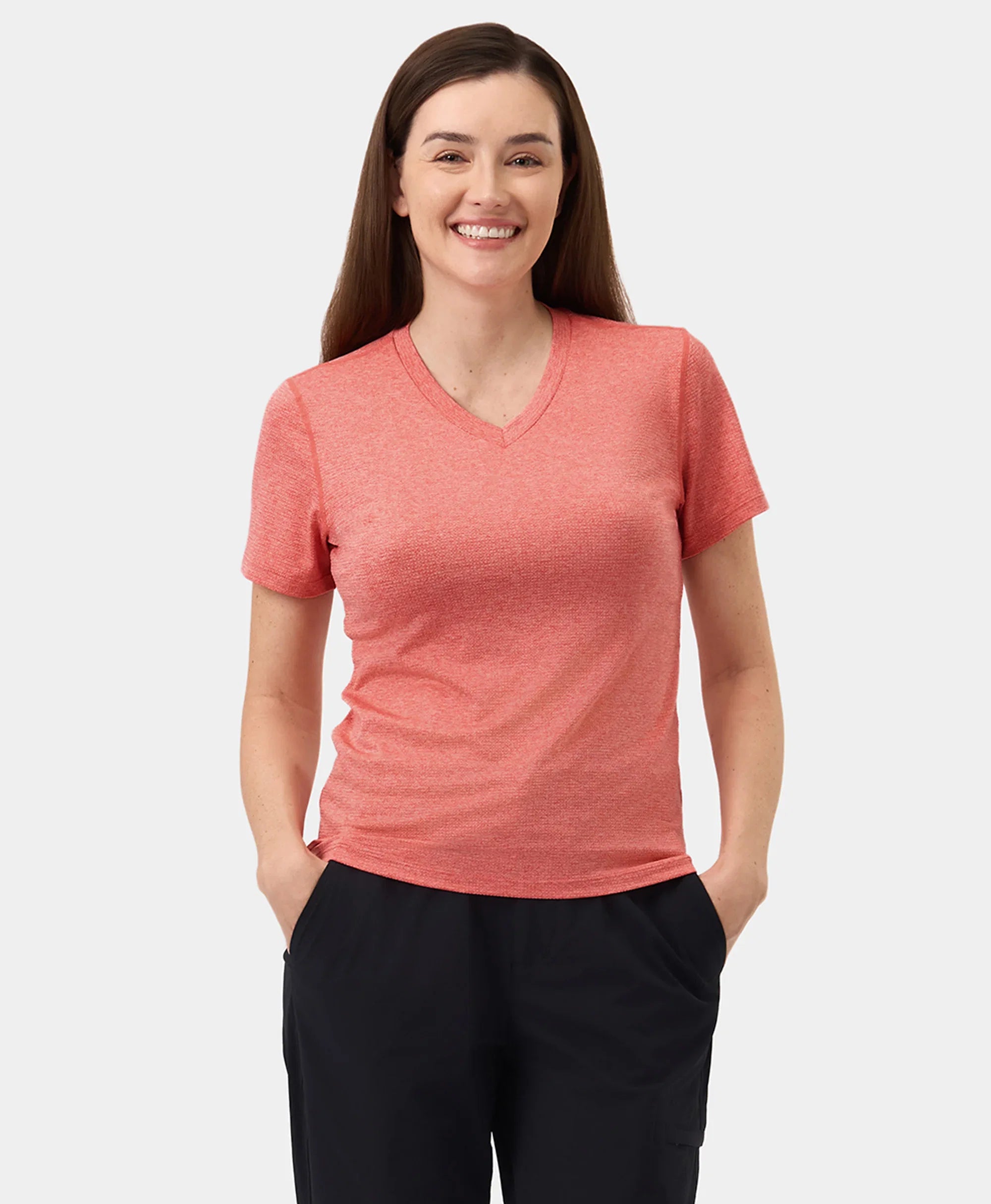 ORORO Heated Women’s TechTrail V-Neck Performance T-Shirt