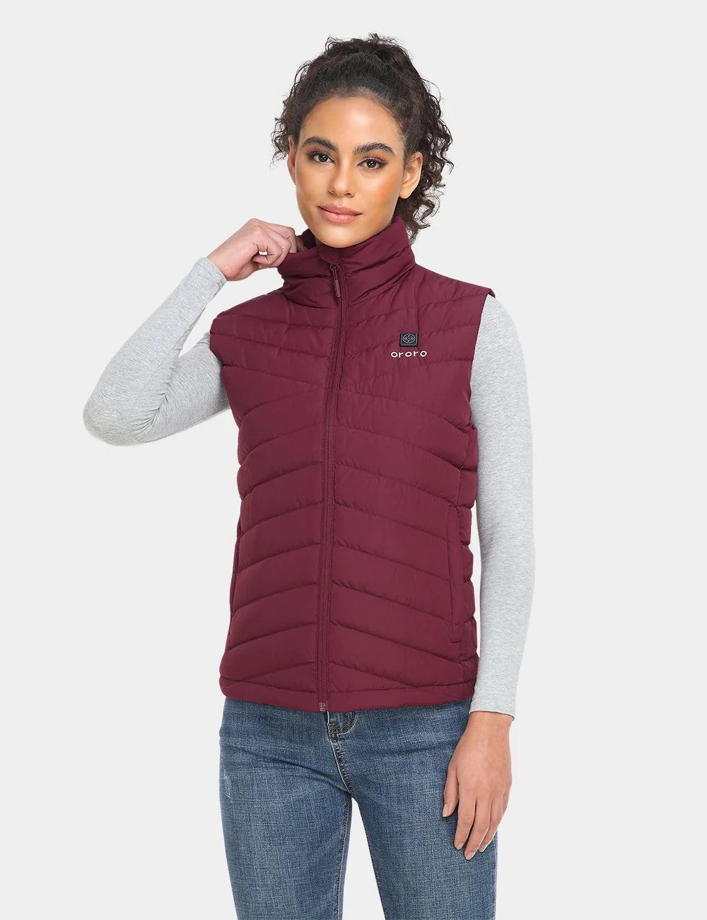 ORORO Heated Women's Heated Lightweight Down Vest (Apparel Only) - Image 15