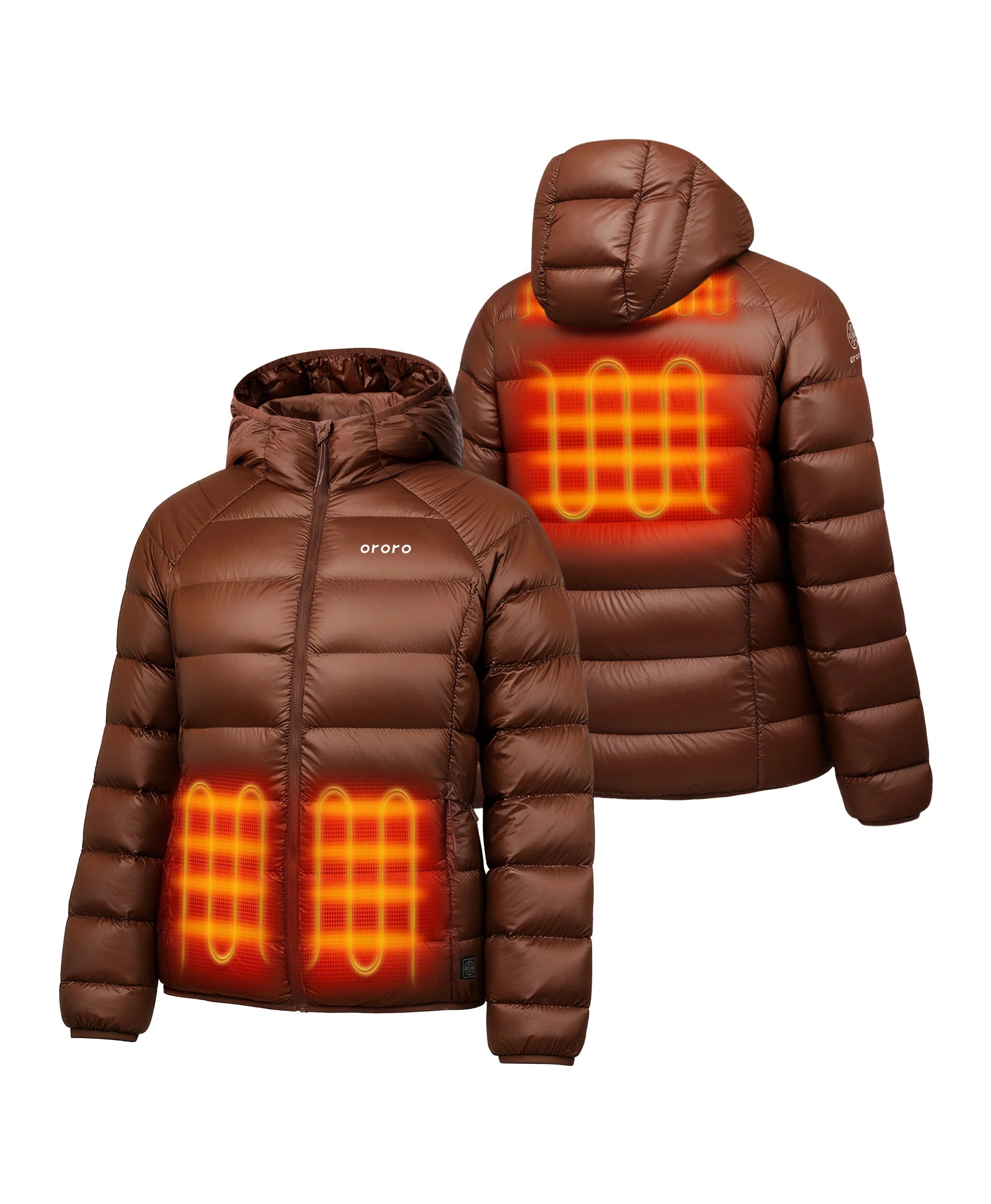 ORORO Heated (Open-box) Aero Women's 4-Zone Packable Heated Down Jacket (Battery Set Not Included)