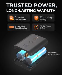 Alternative view of ORORO Heated PD 5K Rechargeable Battery (USB-C, 24W Power Delivery)
