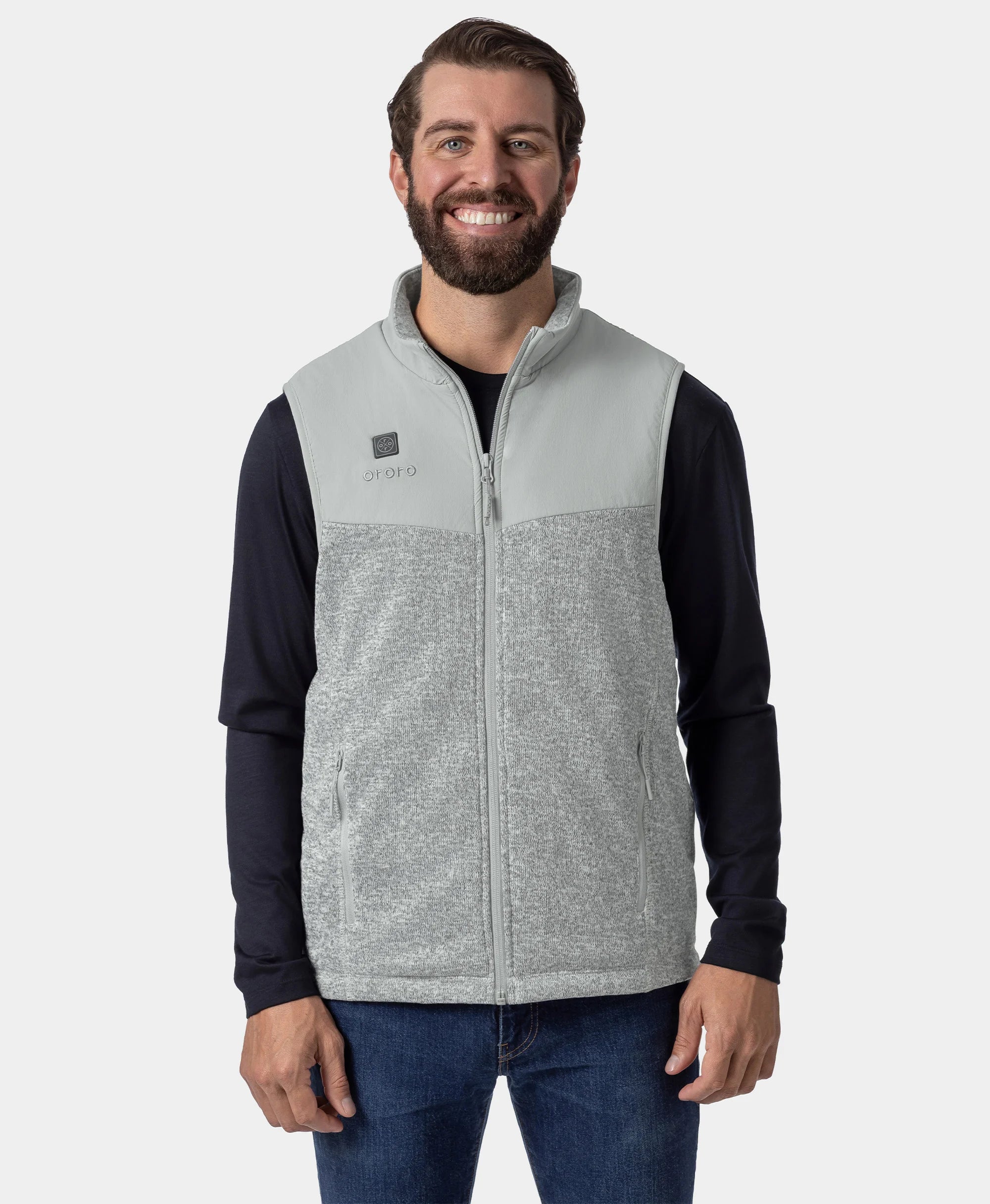 ORORO Heated Augusta Men's Heated Sweater Fleece Vest - Image 18