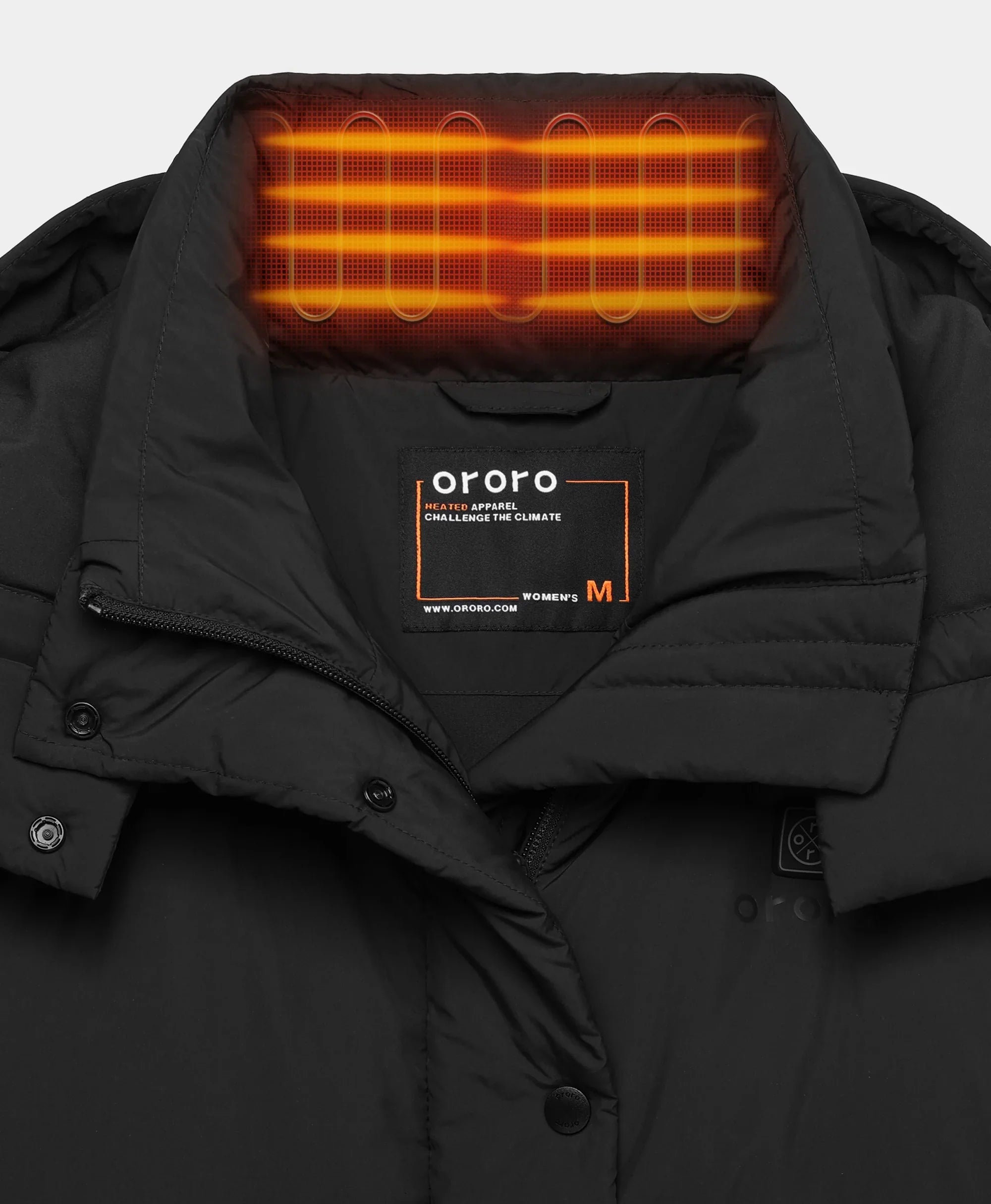 ORORO Heated Cloudpop Women's 4-Zone Heated Puffer Down Hooded Jacket - Image 6