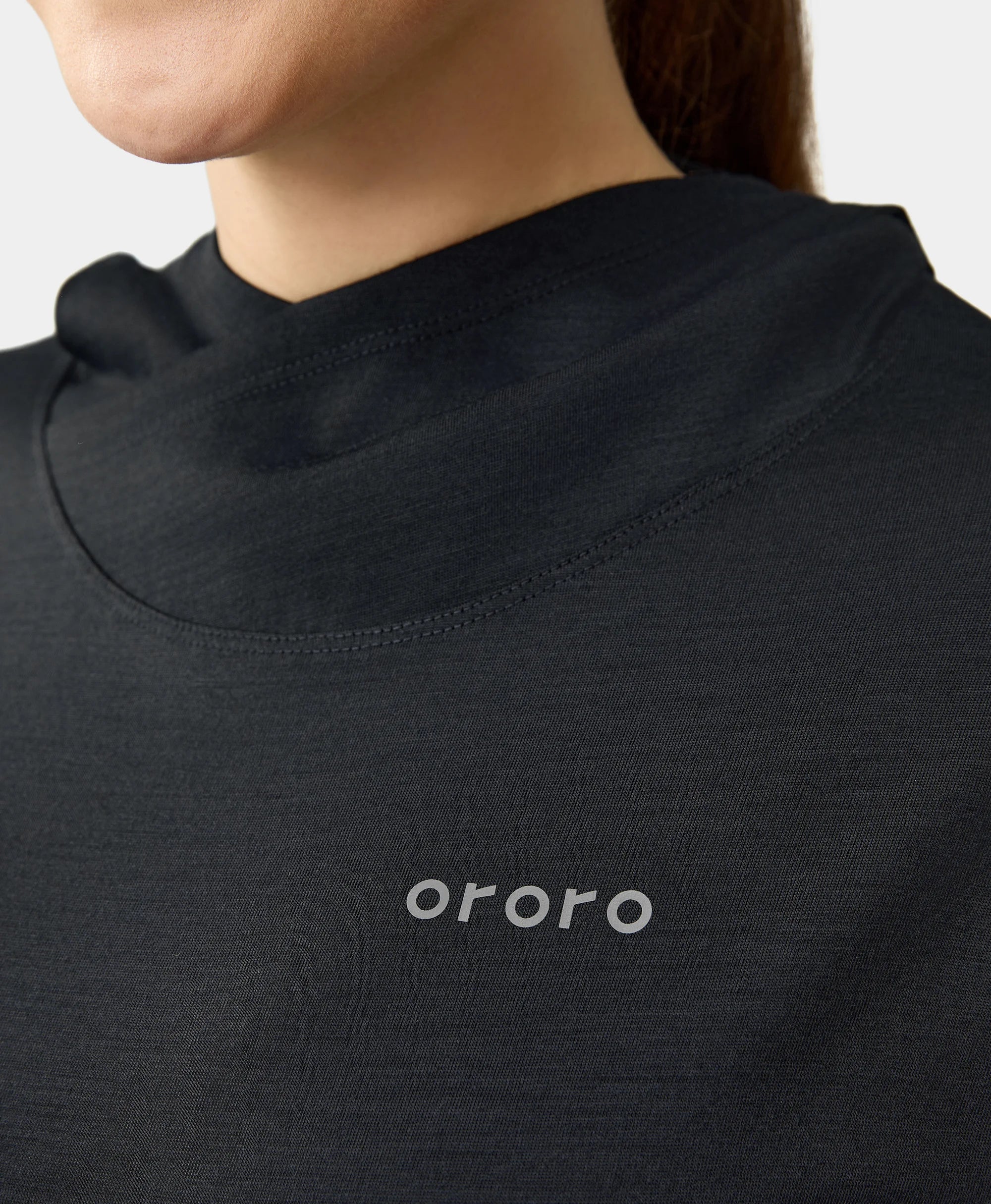 ORORO Heated Aoraki Unisex Merino Wool Blend Baselayer - Black - Image 4