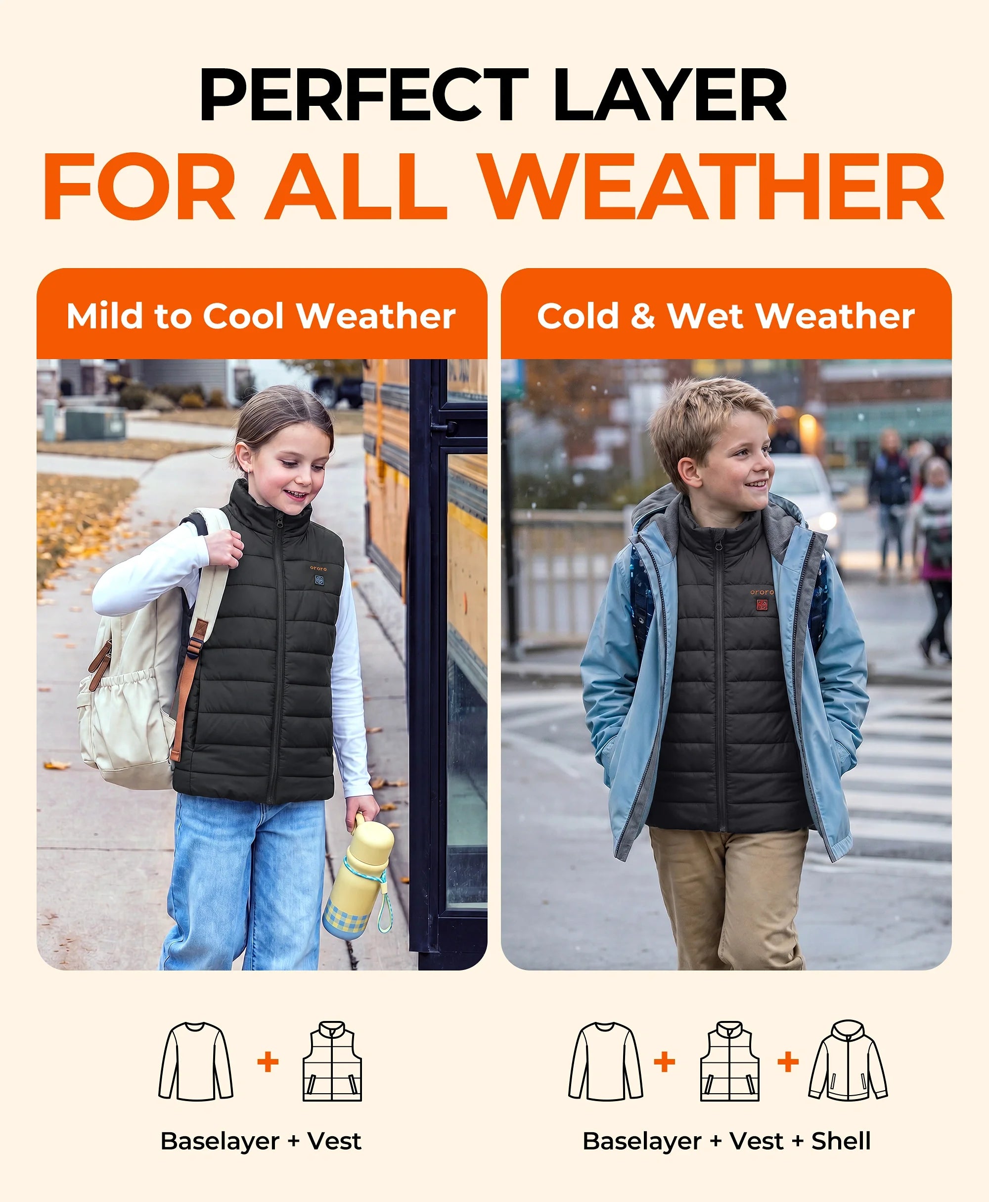 ORORO Heated Kids' 4-Zone Classic Heated Vest - Image 8
