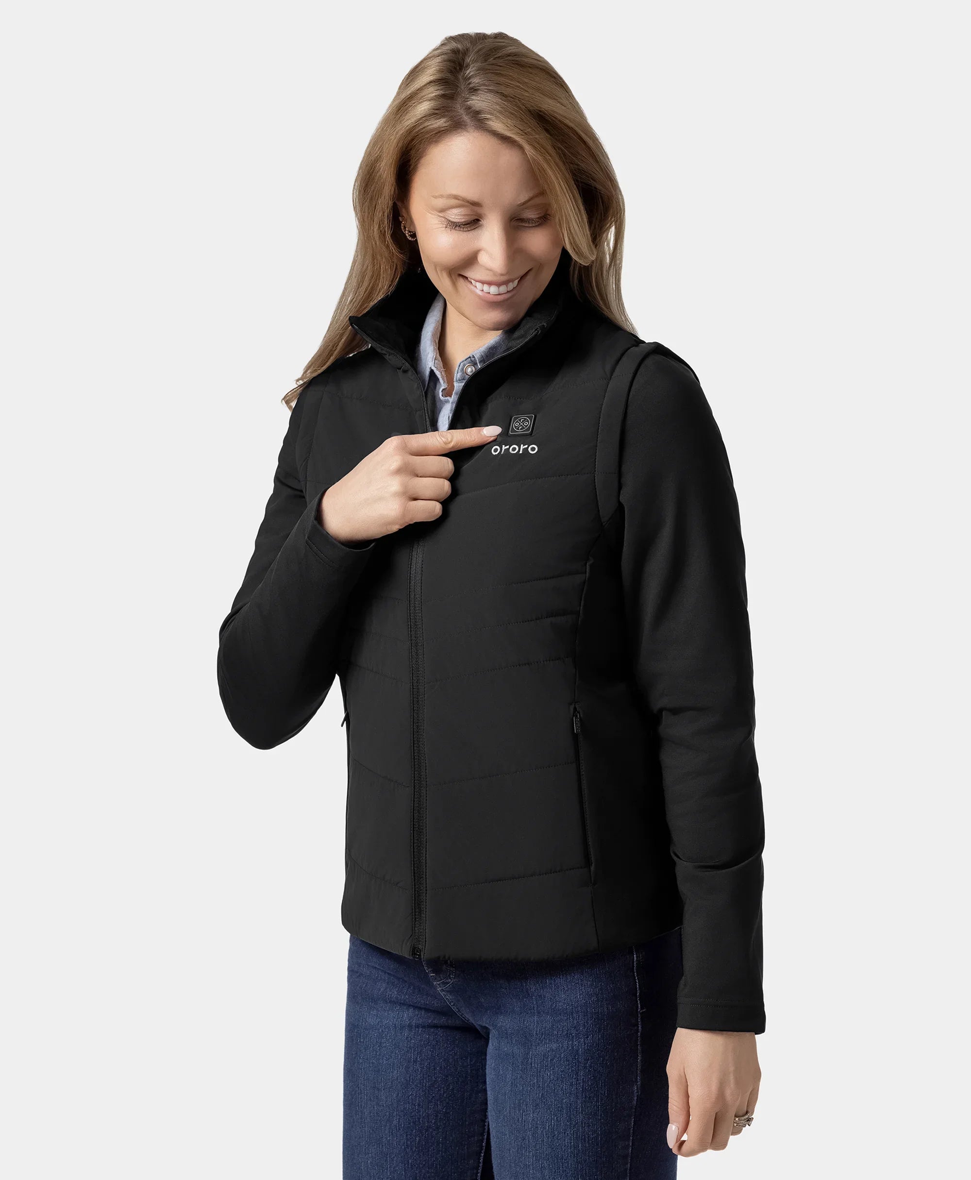 ORORO Heated Turnberry Women's Heated Golf Jacket w/ Zip-off Sleeves (Apparel Only) - Image 19