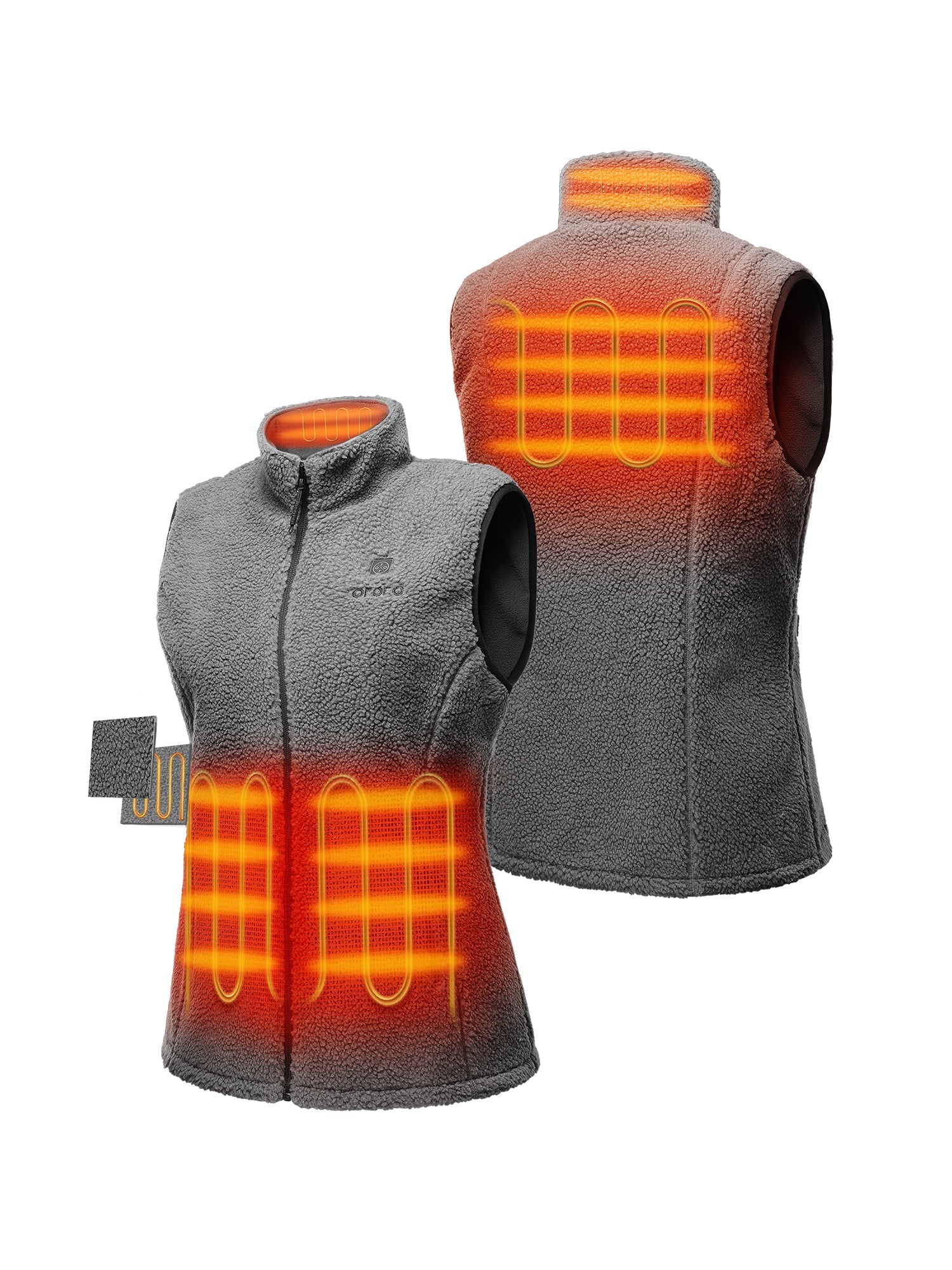 ORORO Heated (Open-box) Women's Heated Recycled Fleece Vest (Battery Set Not Included) - Image 9