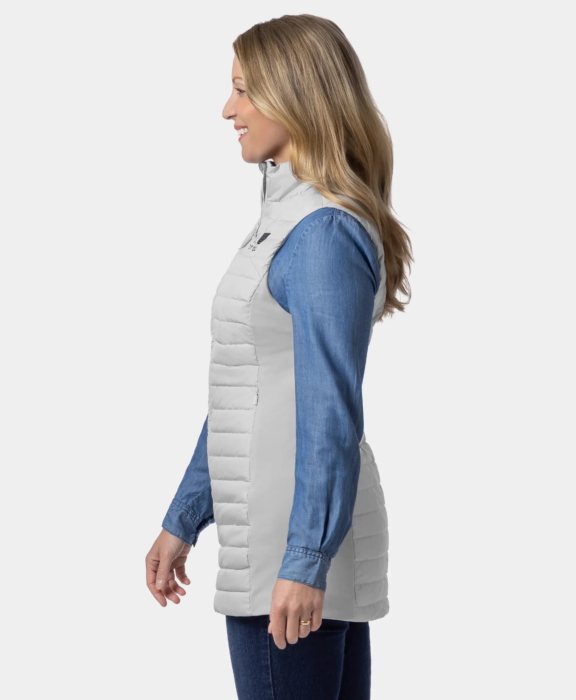 ORORO Heated Cloudmere Women's 5-Zone Heated Long Down Vest - Image 18