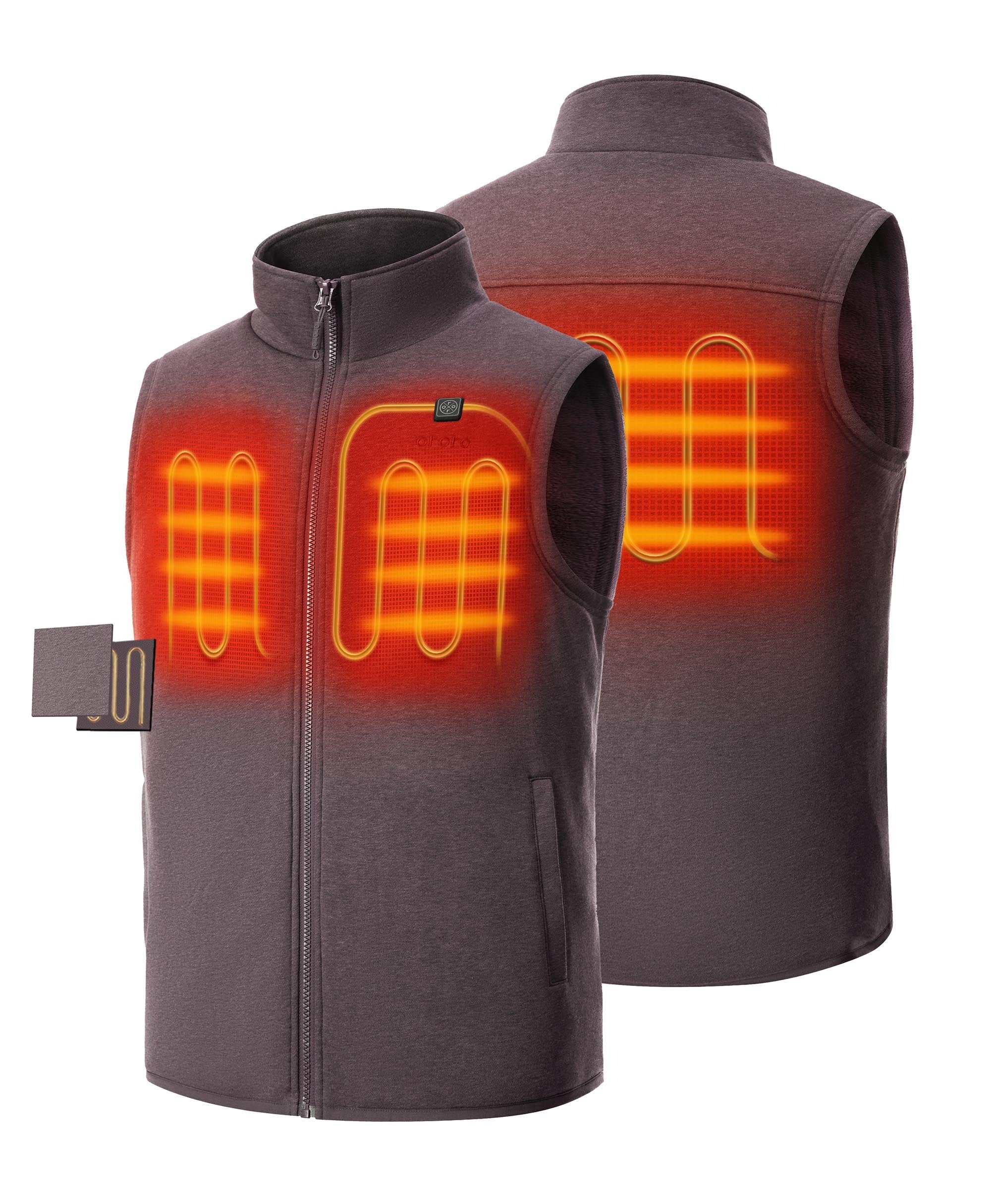 ORORO Heated Men's Heated Fleece Vest - New Colors (ORORO Heated Final Sale) - Image 7