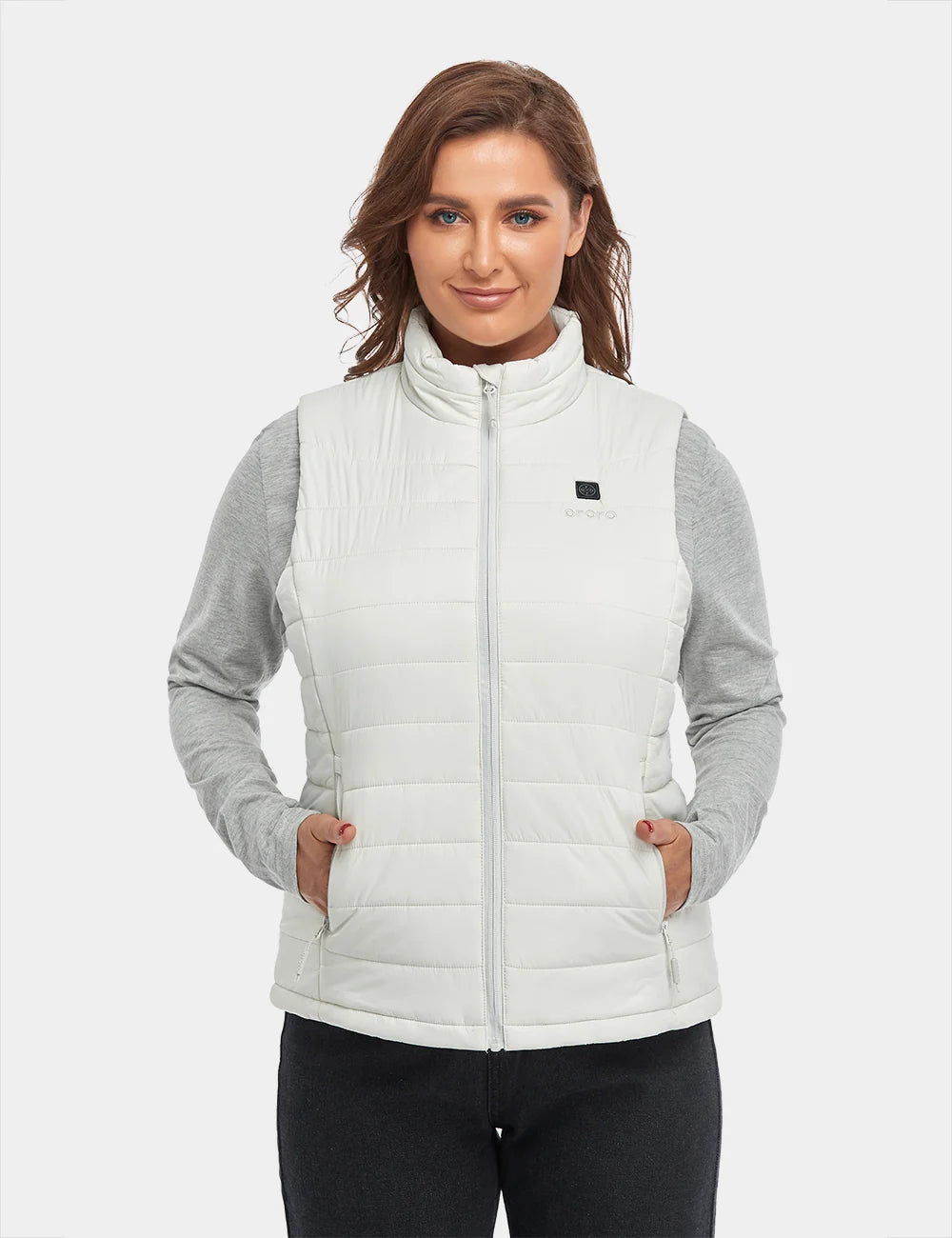 ORORO Heated Women's Classic Heated Vest - Off-White - Image 7