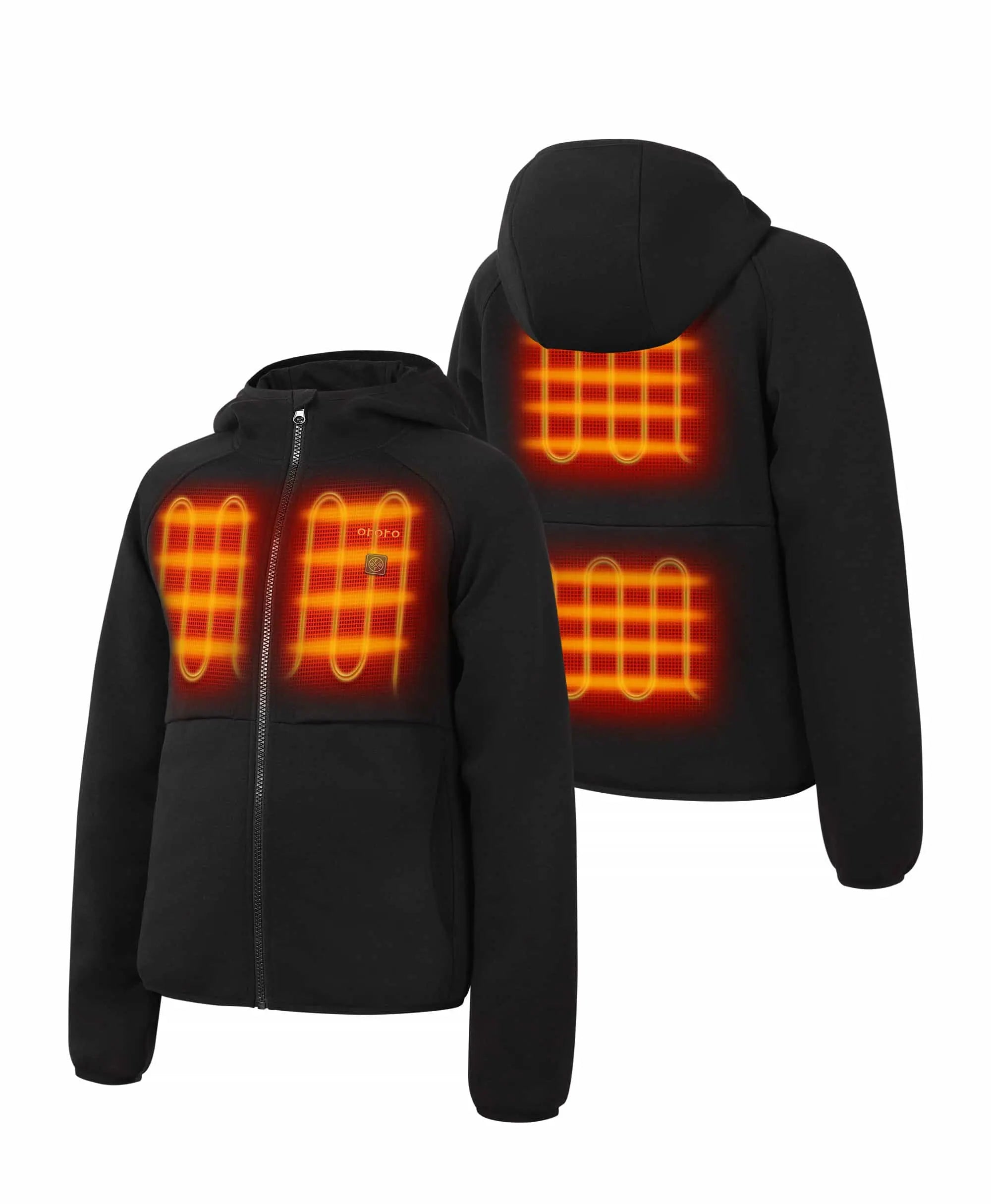 ORORO Heated (Open-box) Kids' 4-Zone Heated Full-Zip Fleece Hoodie (Battery Set Not Included) - Image 8