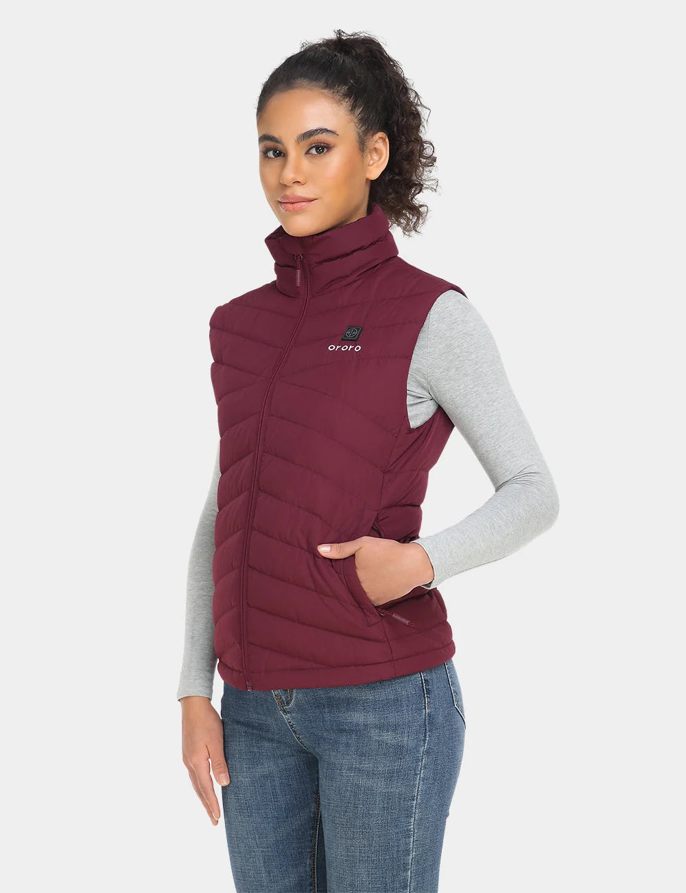 ORORO Heated Women's Heated Lightweight Down Vest (Apparel Only) - Image 25