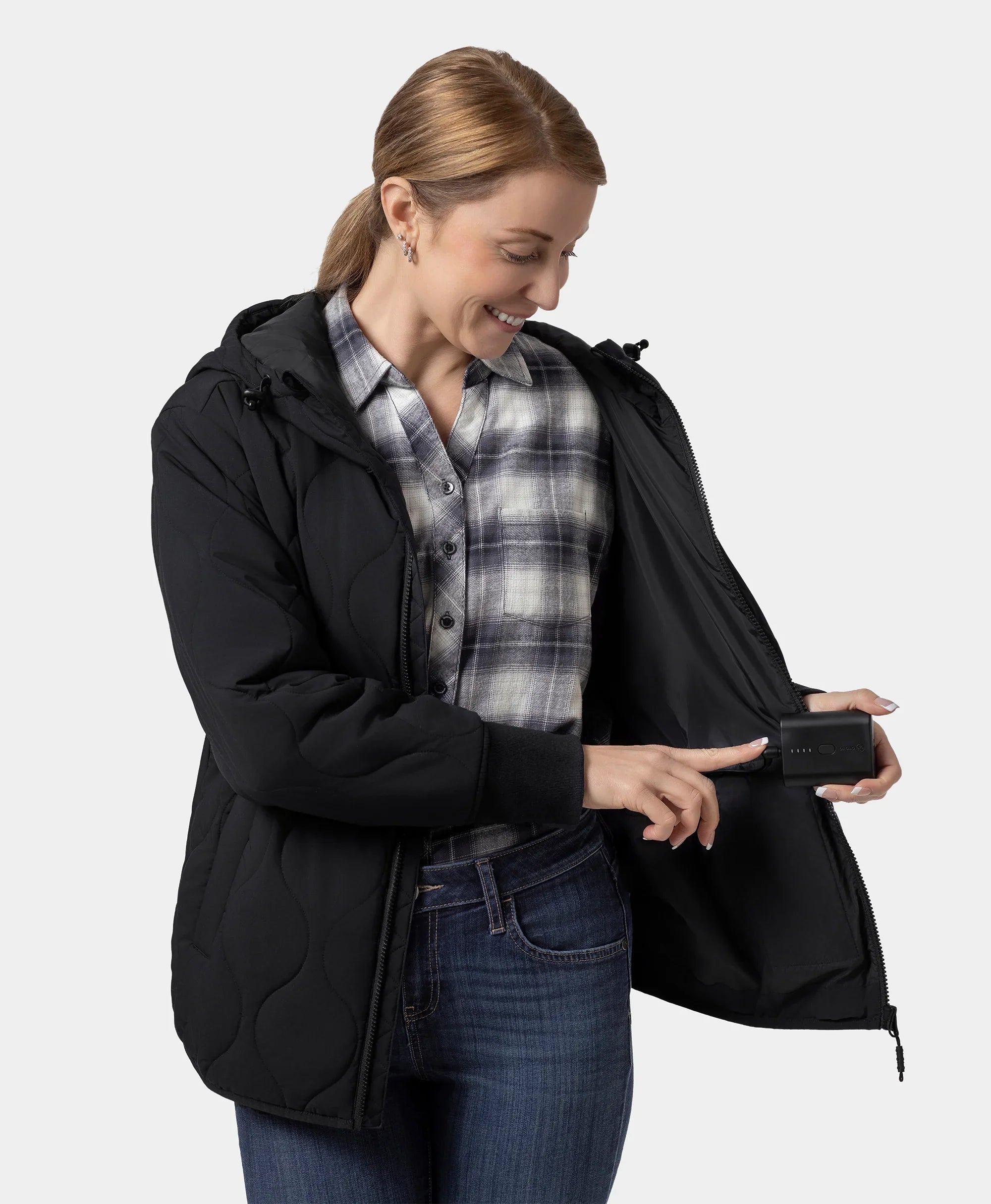 ORORO Heated (Open-box) Stargazer Women's Heated Quilted Hoodie Jacket (Battery Set Not Included) - Image 20
