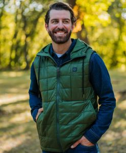 Alternative view of ORORO Heated PuffLyte™ Men's 5-Zone Hooded Heated Vest