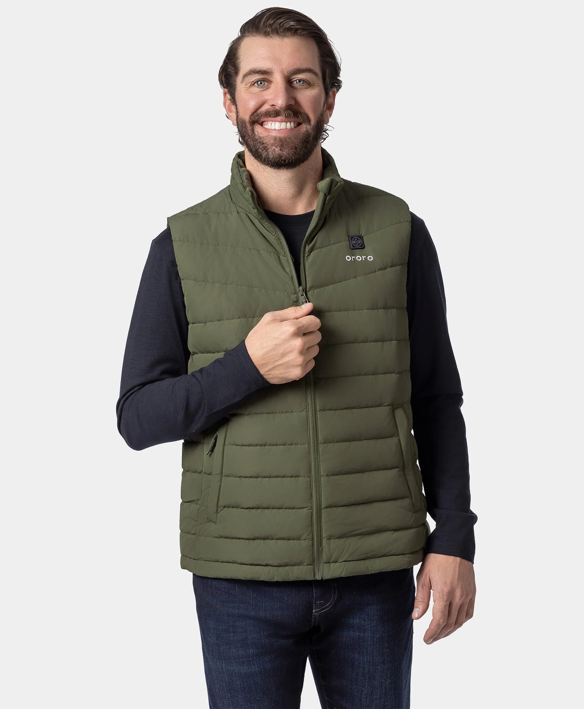 ORORO Heated Men's Heated Lightweight Down Vest - Image 30