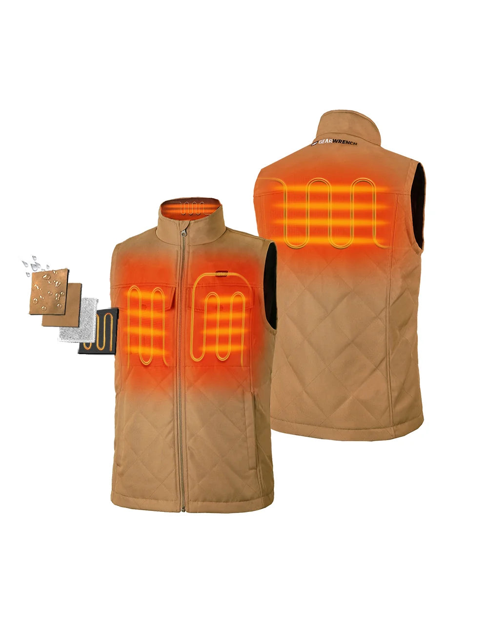 ORORO Heated Final Sale - ORORO Heated ORORO Heated x GearWrench® Men's Heated Work Vest (Battery Set Not Included) - Image 4
