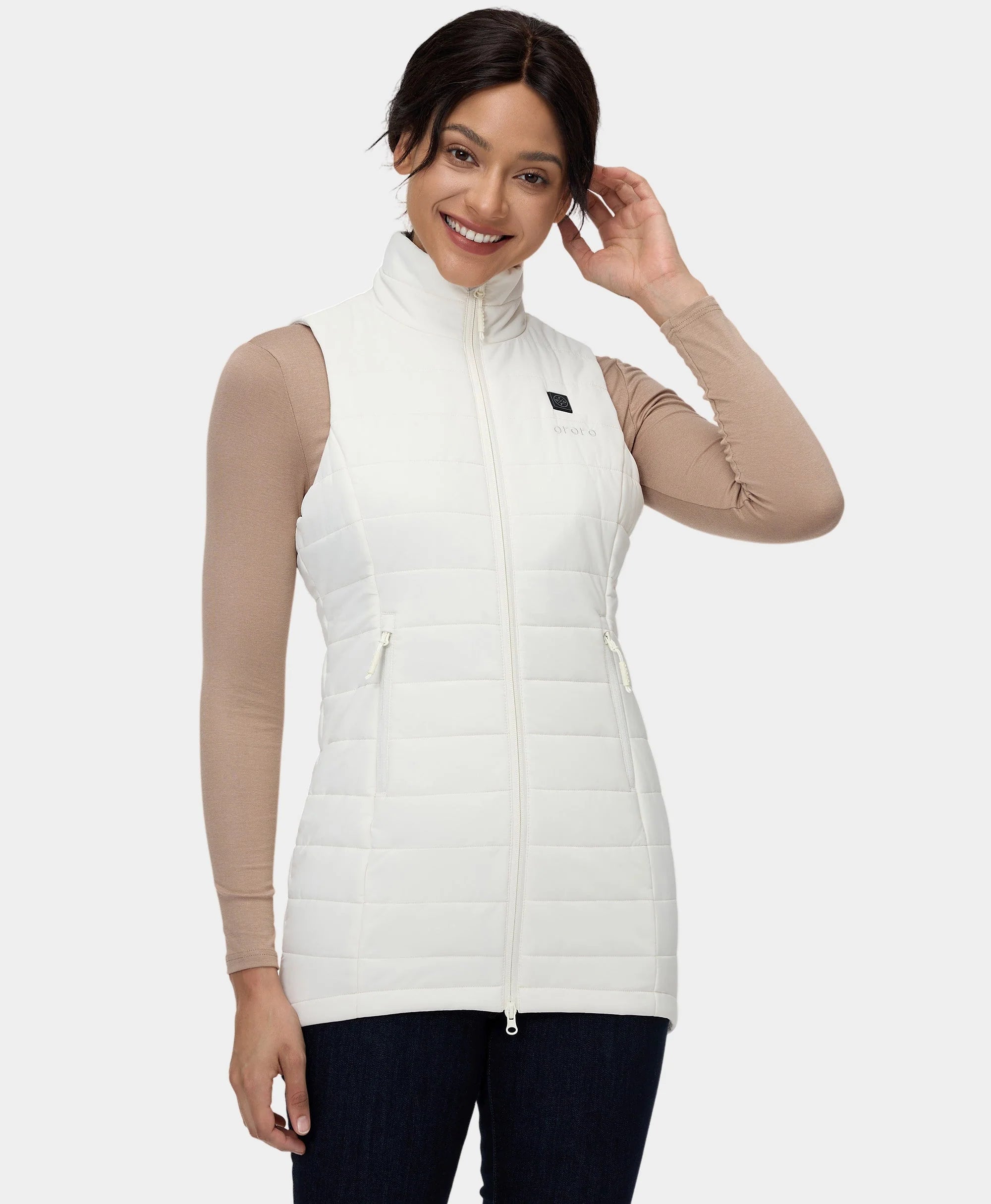 ORORO Heated Tribeca Women's Heated Long Puffer Vest (Apparel Only) - Image 53