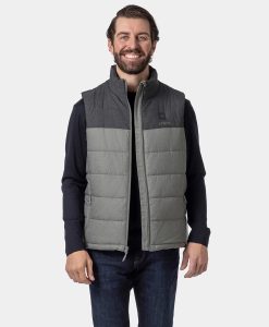 Alternative view of ORORO Heated Men's Classic Heated Vest - Flecking Gray