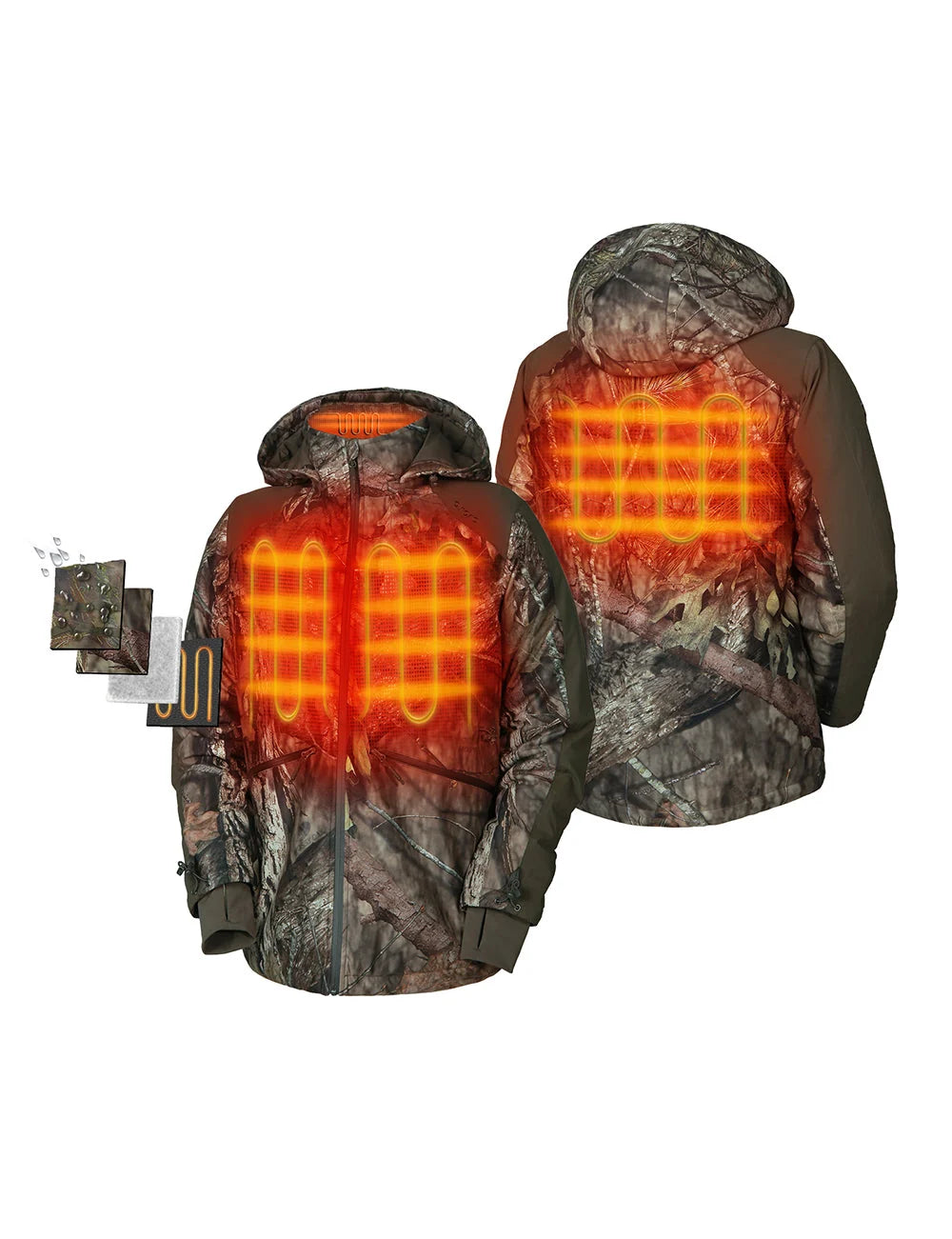 ORORO Heated Men's Heated Hunting Jacket - Camouflage, Mossy Oak® Country DNA (Apparel Only) (ORORO Heated Final Sale) - Image 2