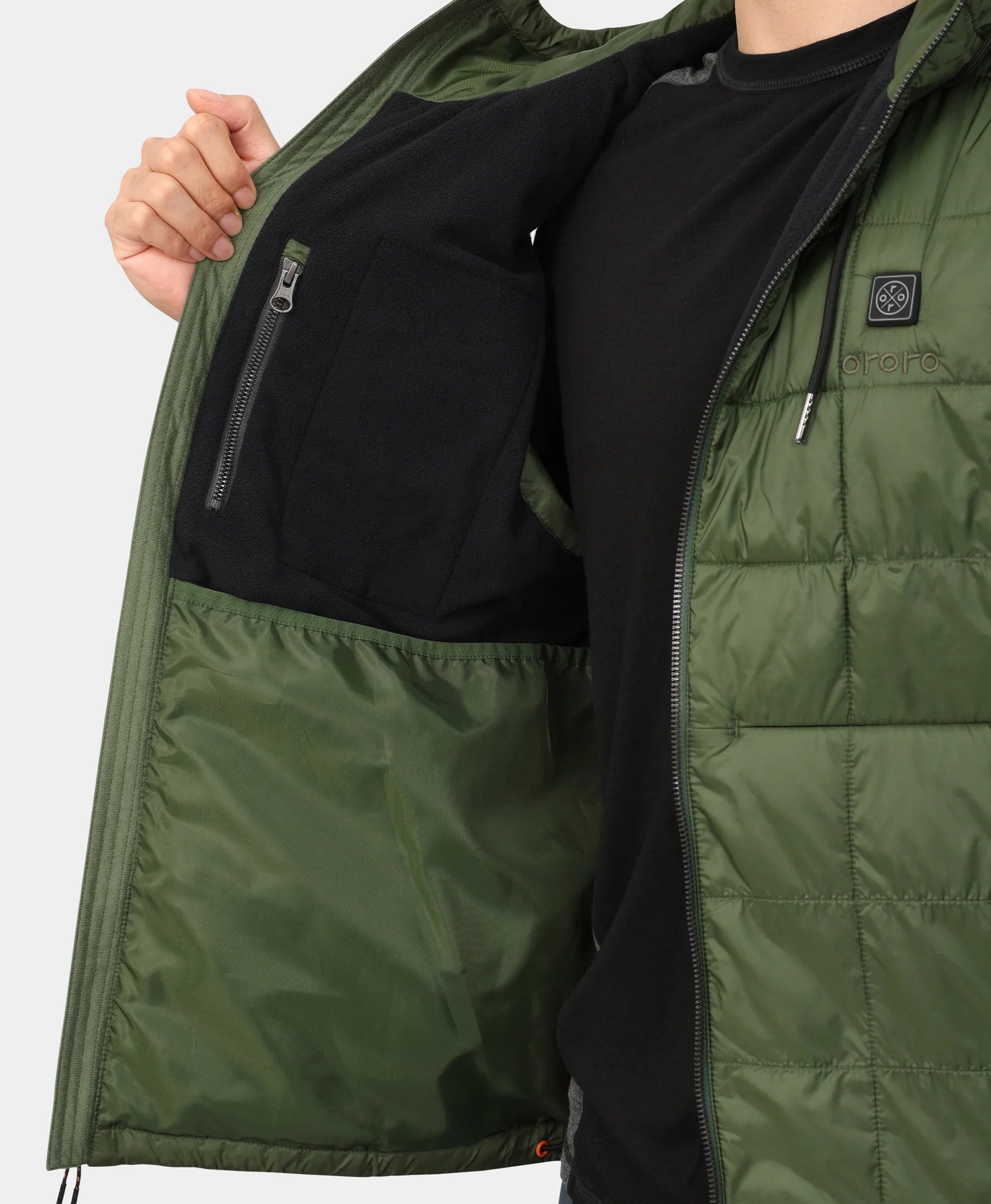 ORORO Heated PuffLyte™ Men's 5-Zone Hooded Heated Vest (Apparel Only) - Image 15