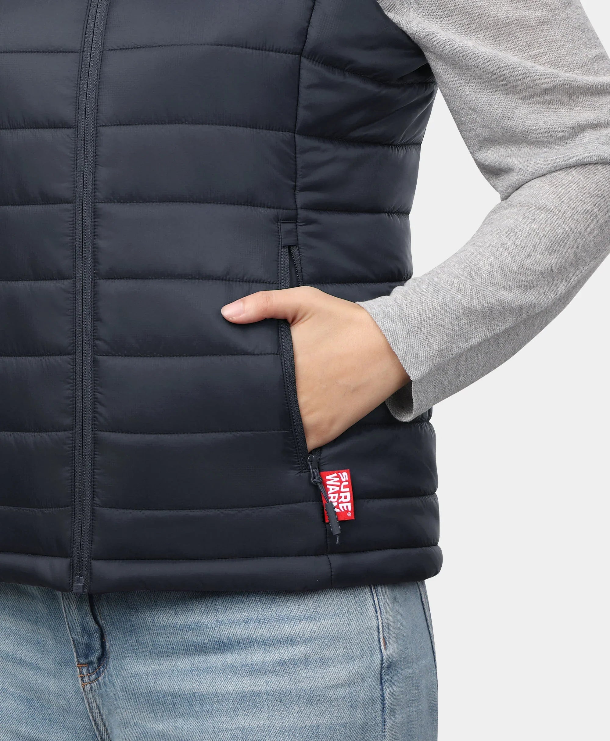 ORORO Heated (Open-box) SureWarm® Women's 7-Zone Dual-Control Classic Pro Heated Vest (Lower Back Heating) (Battery Set Not Included) - Image 12