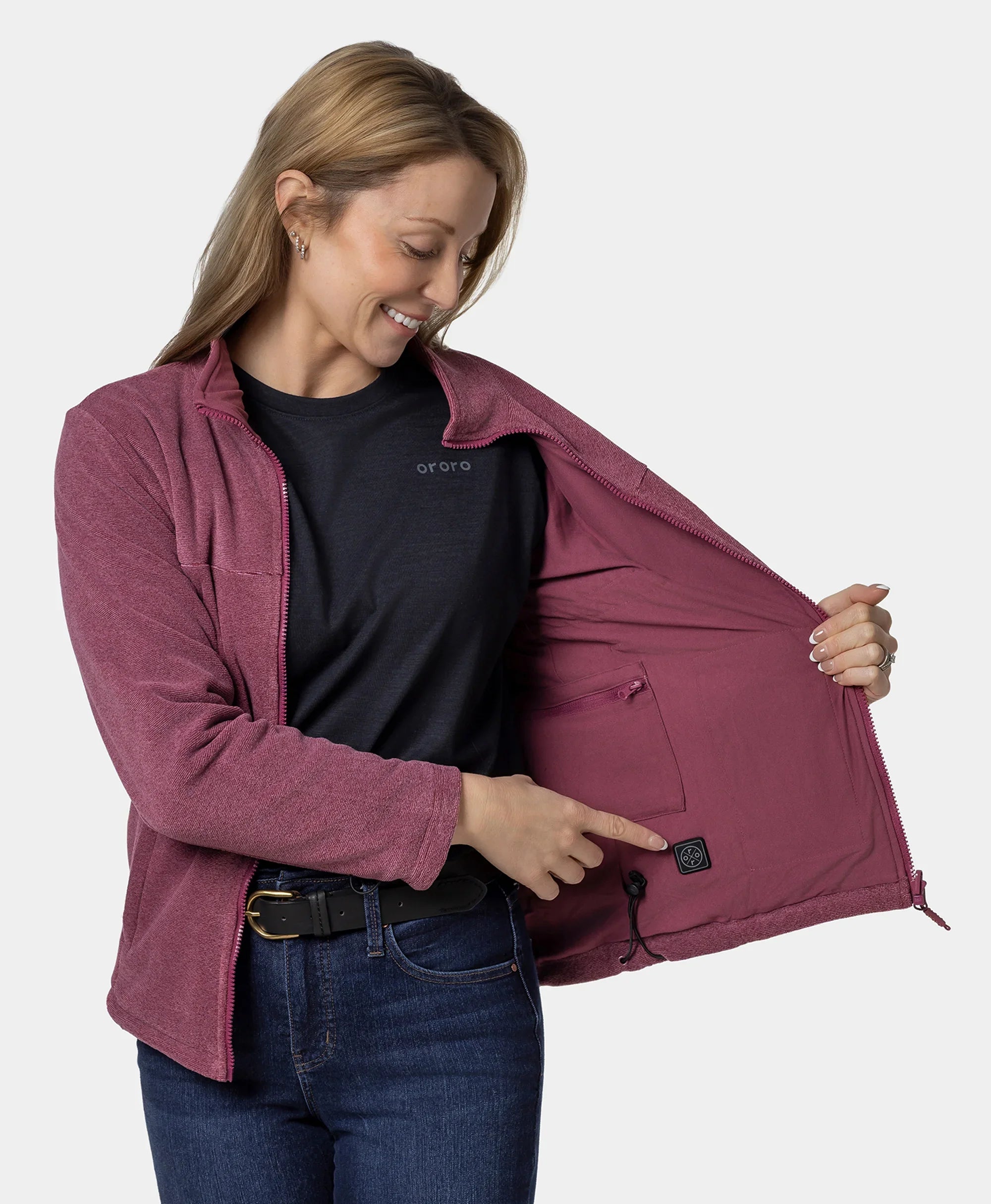 ORORO Heated (Open-box) River Ridge Women's Heated Fleece Liner Jacket (Battery Set Not Included) - Image 12