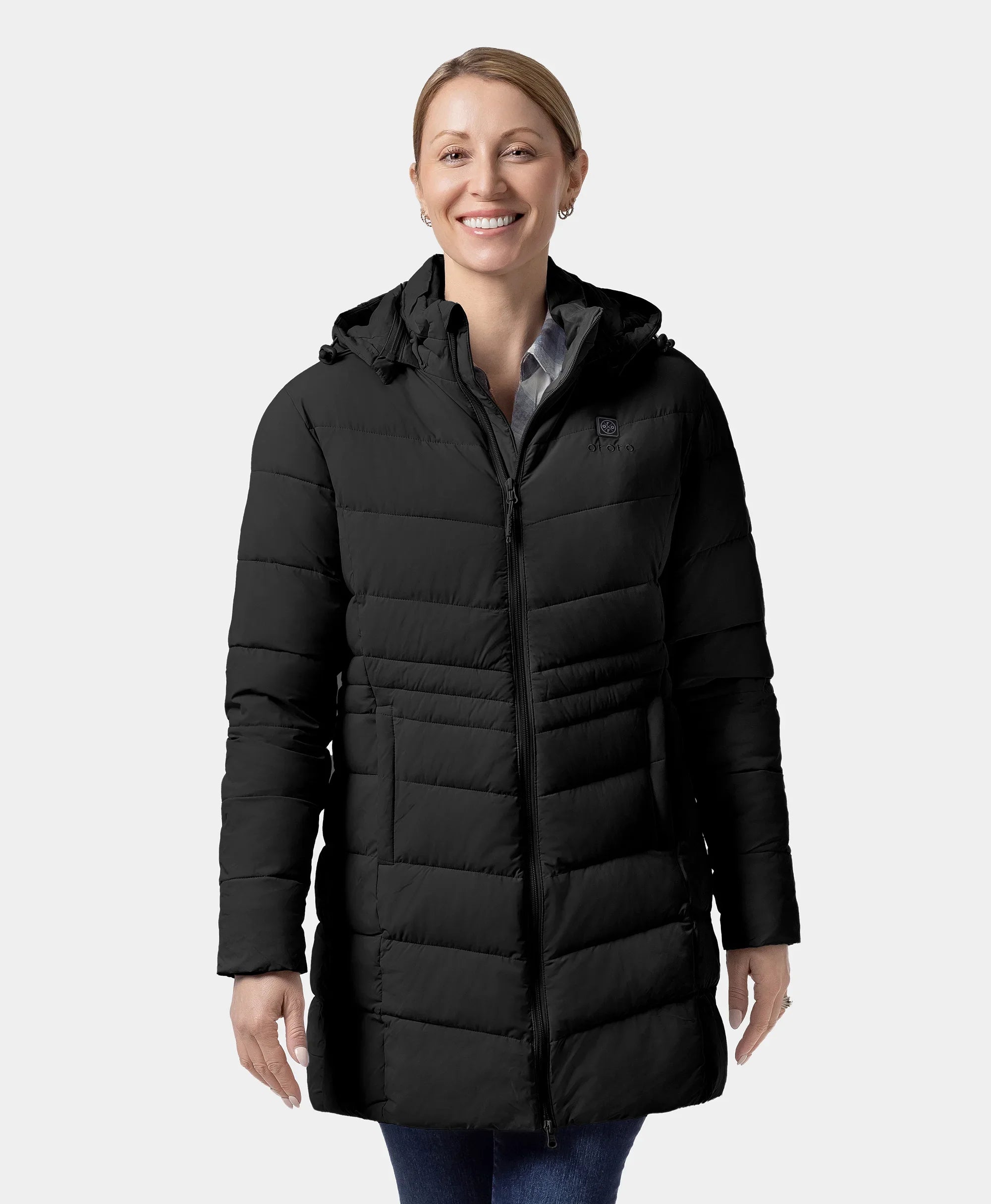 ORORO Heated Parkside Women's 4-Zone Heated Puffer Parka Jacket (Apparel Only)