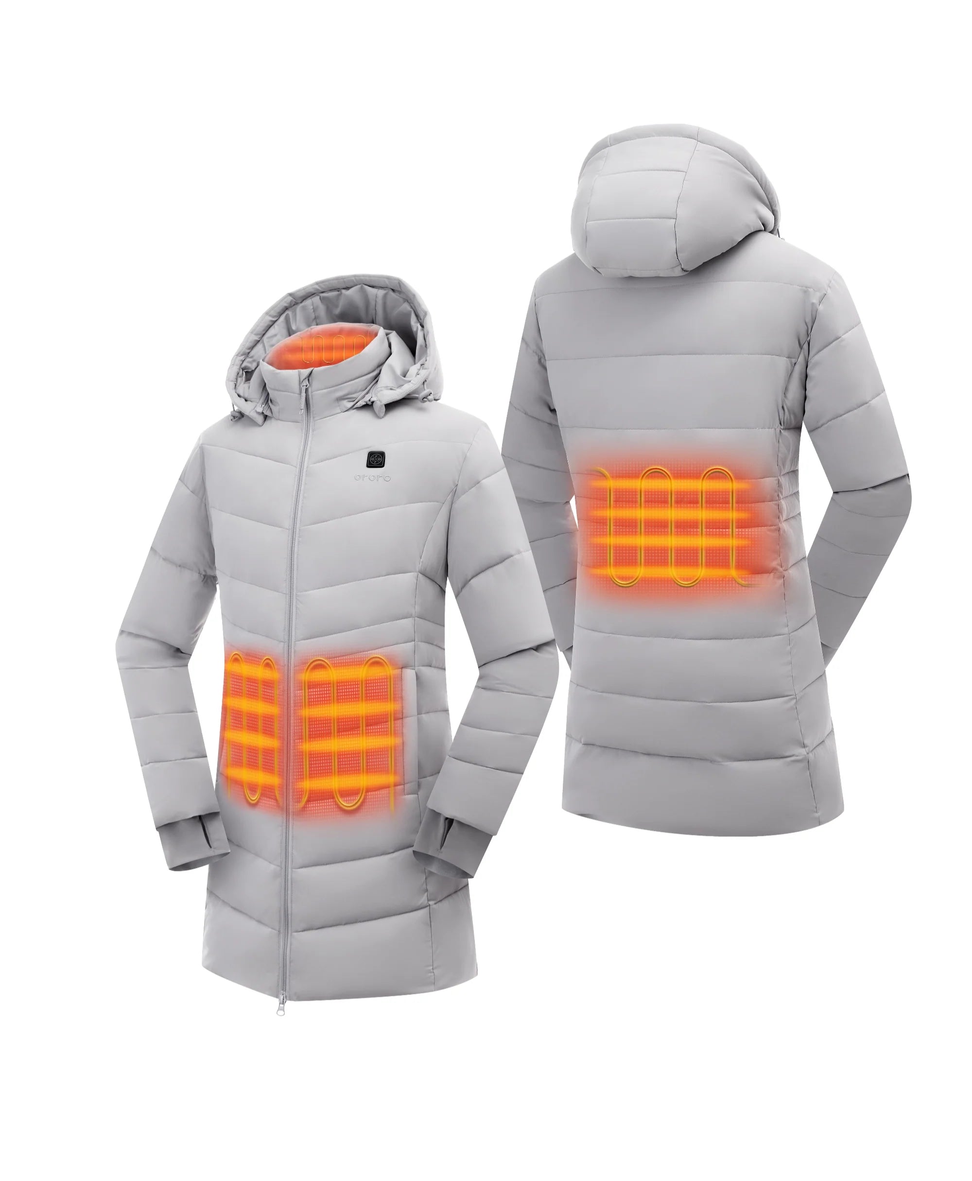 ORORO Heated Parkside Women's 4-Zone Heated Puffer Parka Jacket (Apparel Only) - Image 18