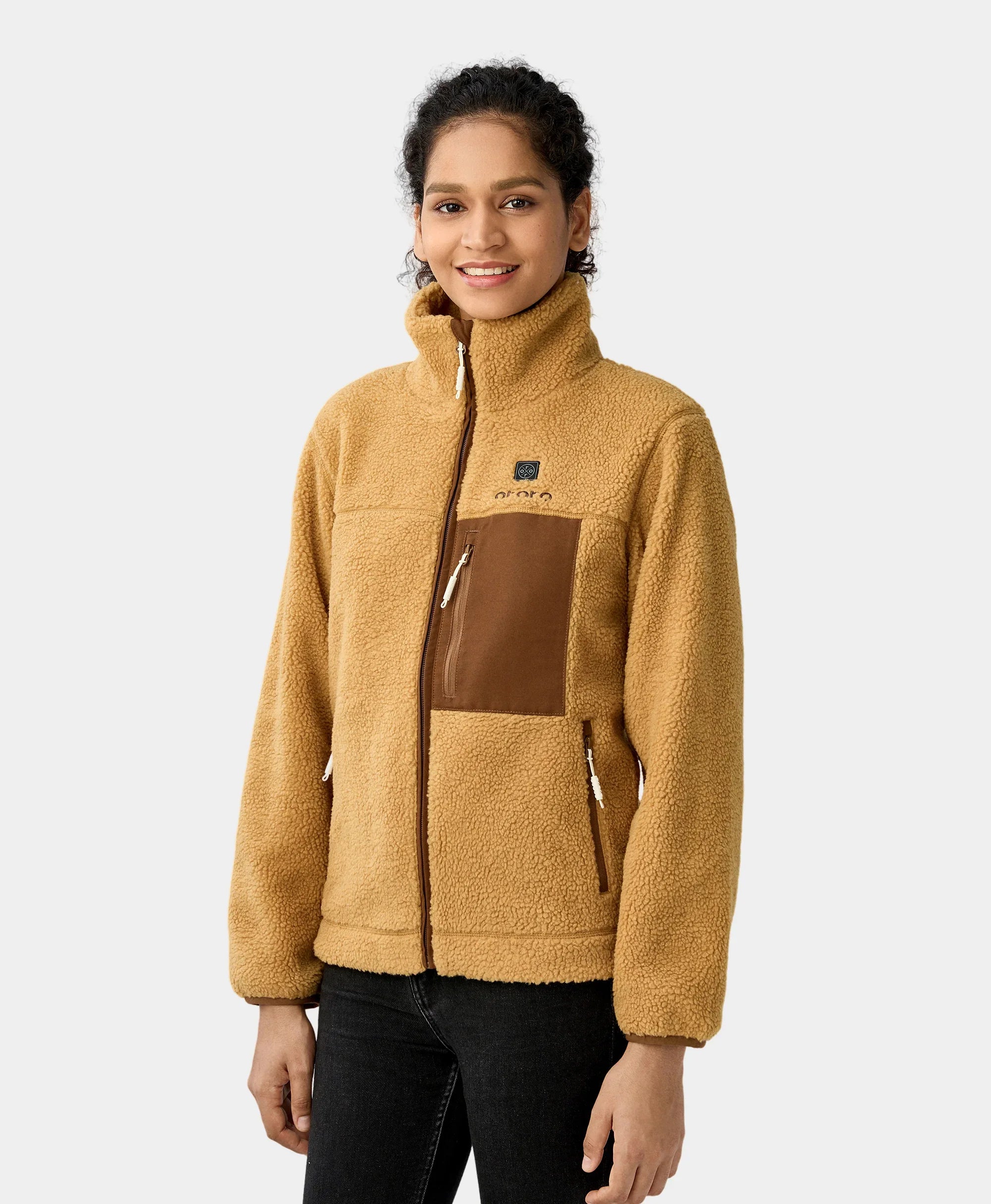 ORORO Heated Women's Colorblock Recycled Fleece Heated Jacket (ORORO Heated Final Sale) - Image 3