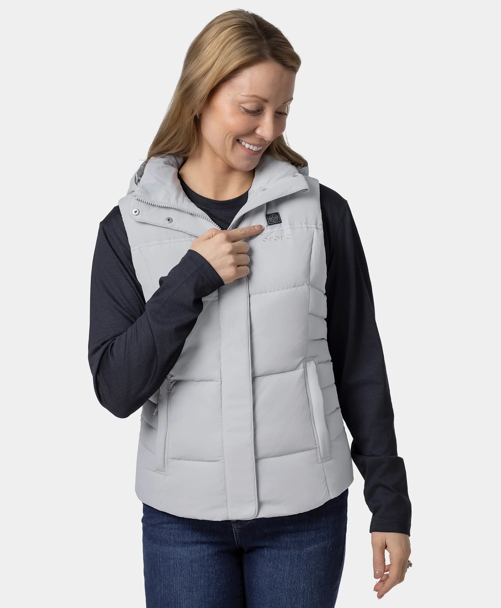 ORORO Heated Women's Heated Down Vest (800-Fill) - Image 6
