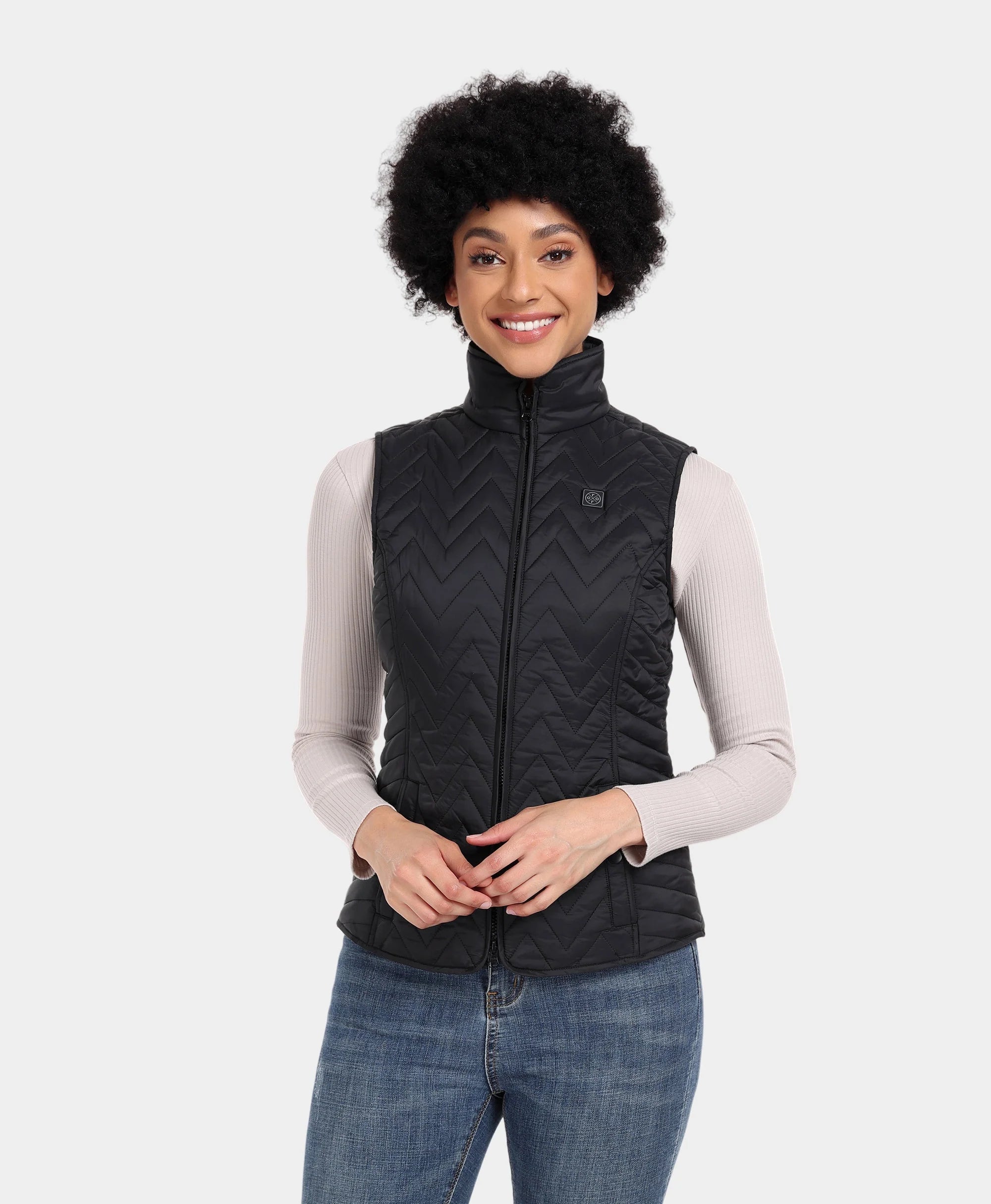 ORORO Heated Women's Heated Chevron Quilted Vest (Apparel Only) - Image 16