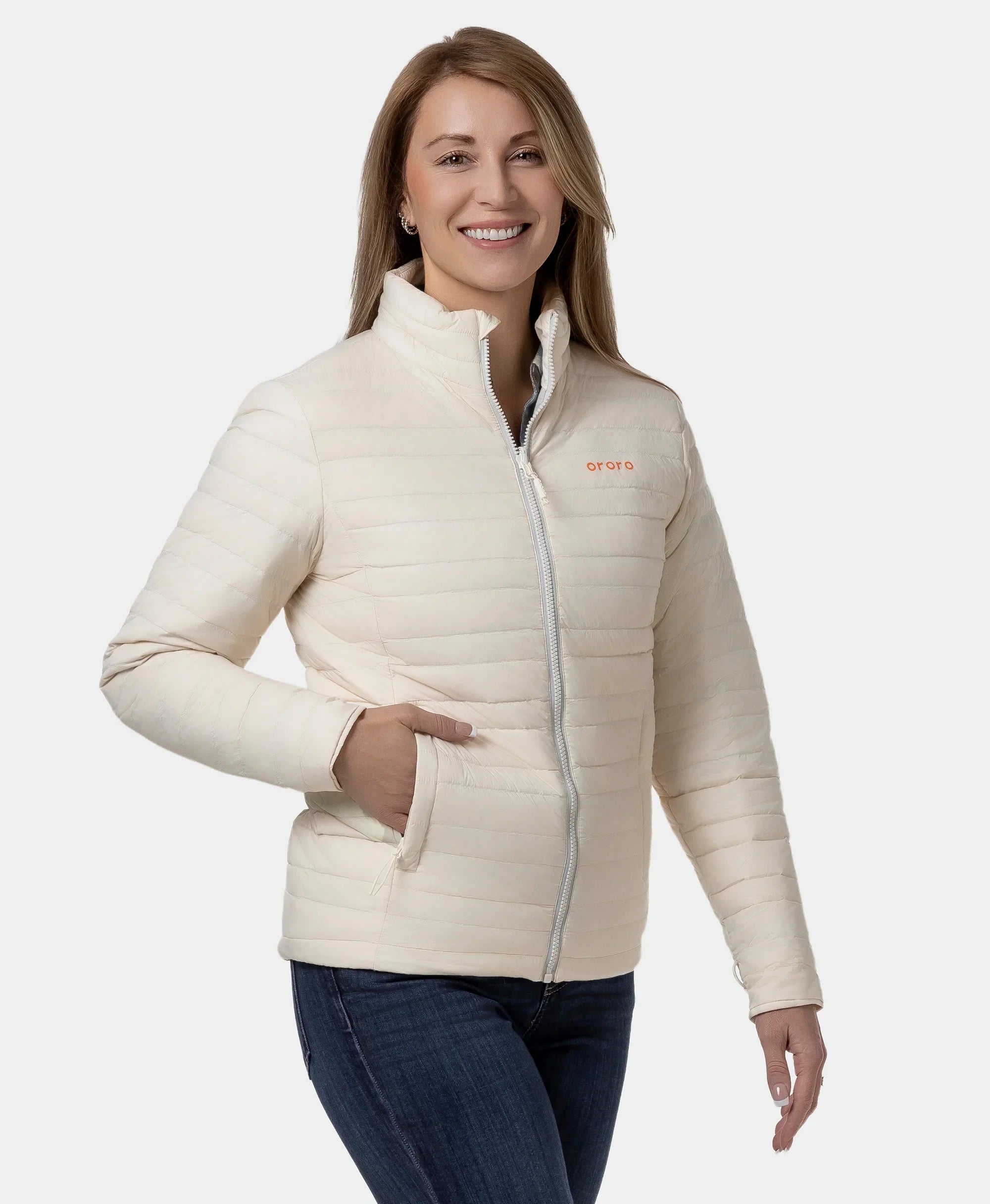 ORORO Heated River Ridge Women's 4-Zone Heated Lightweight Down Jacket (Apparel Only) - Image 29