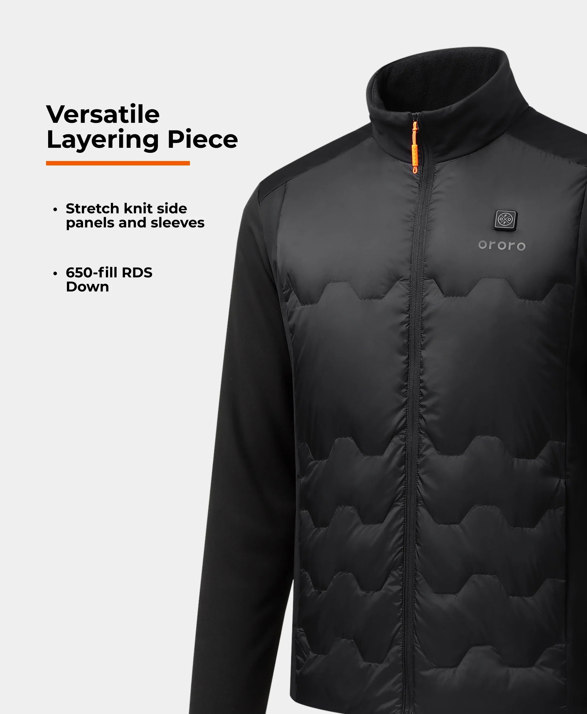 ORORO Heated Verbier Men's 4-Zone Heated Down Jacket - Image 8