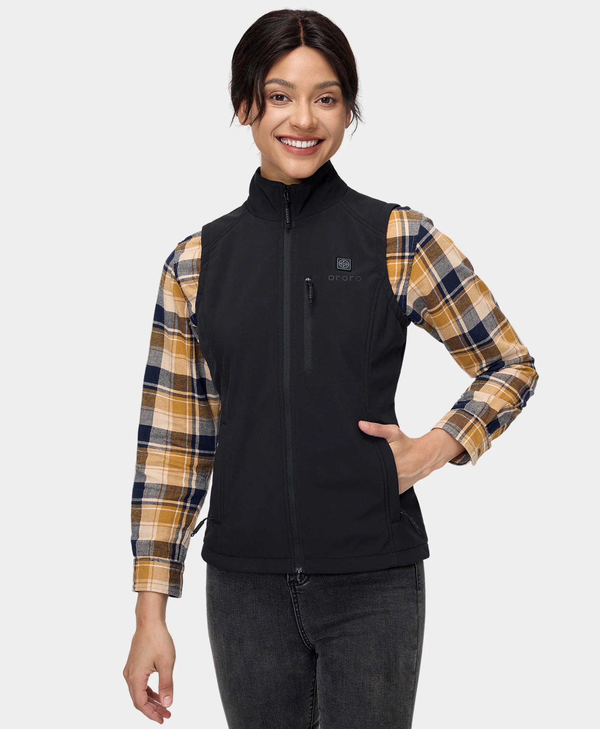 ORORO Heated Women's Heated Softshell Vest - Lower Back Heating - Image 11